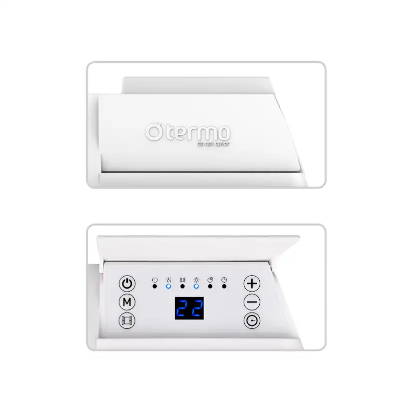 Element Termo STEEL 1500W - Vit Plåtfront 1500W, 630x440 mm