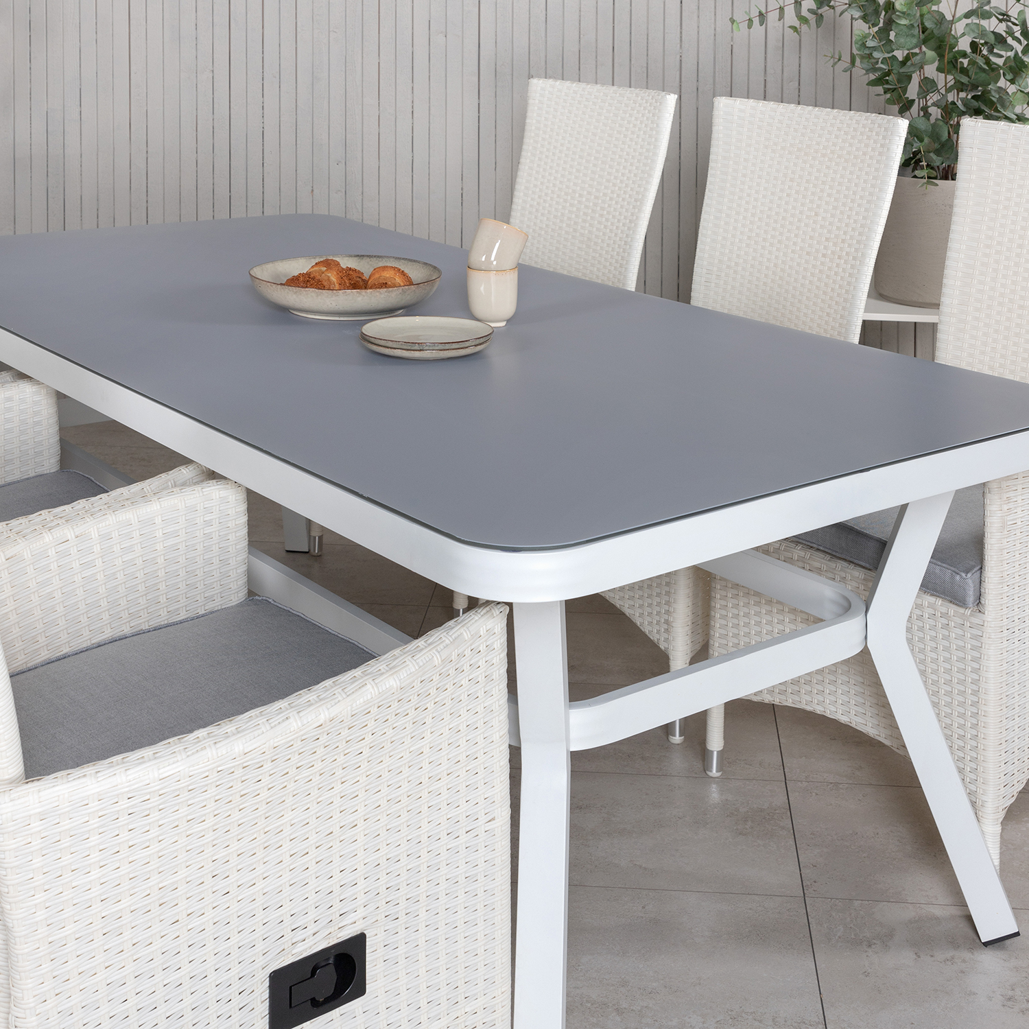 Matgrupp Utomhus Venture Home Virya 160x90 cm med 6 Padova ReclinerUtefåtöljer