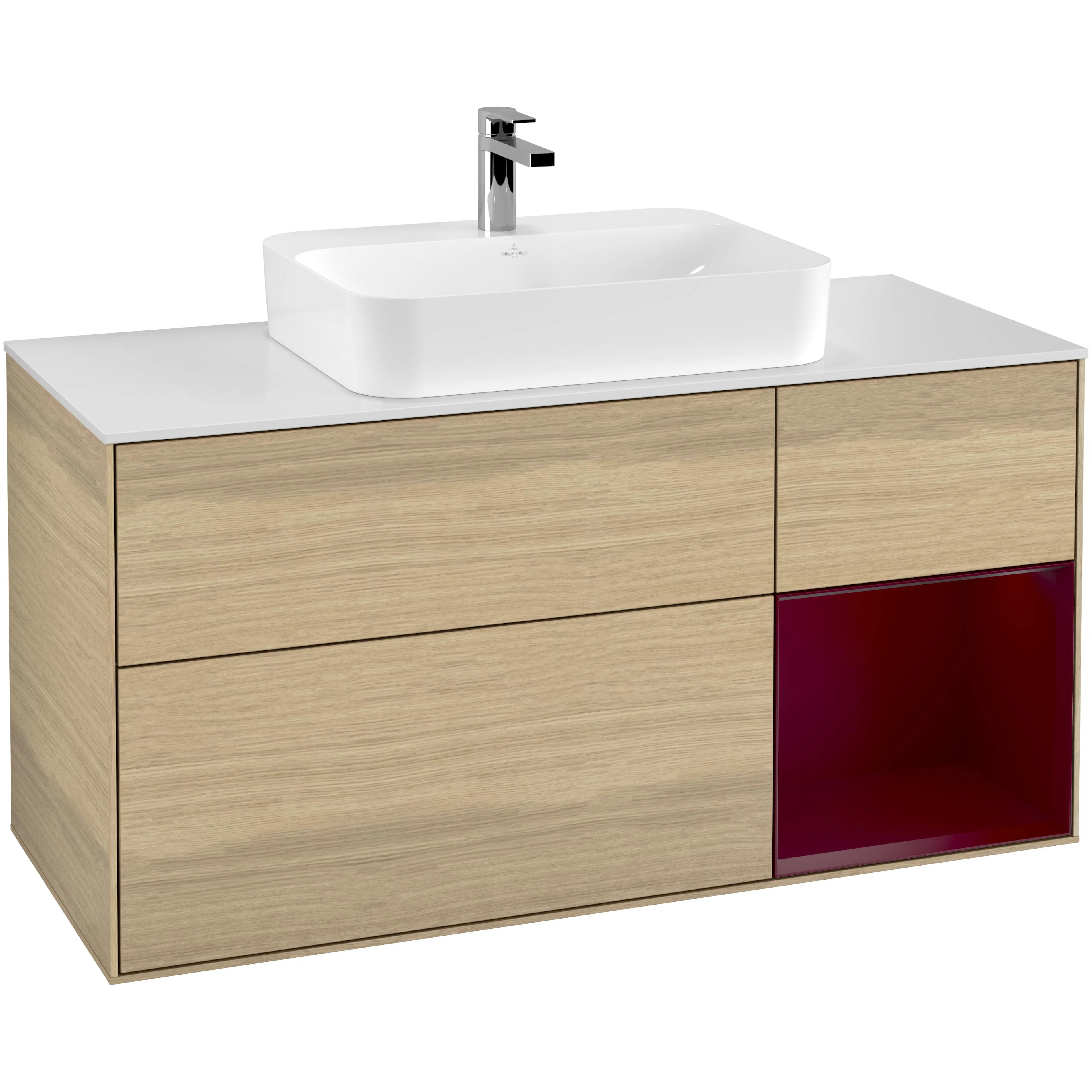 Tvättställsskåp Villeroy & Boch Finion med 3 Lådor Hylla och Bänkskiva för Ytmonterat Tvättställ