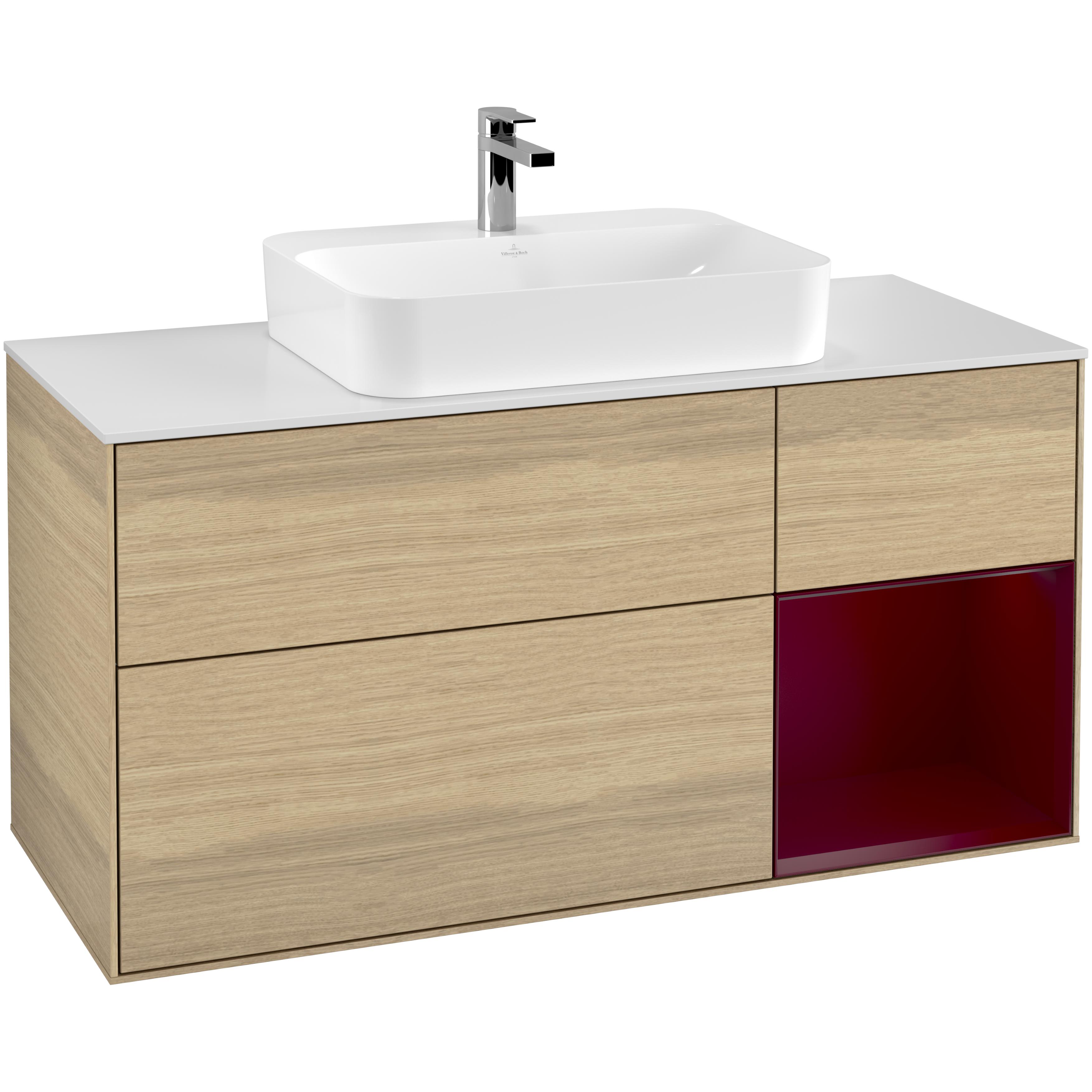 Tvättställsskåp Villeroy & Boch Finion med 3 Lådor Hylla och Bänkskiva för Ytmonterat Tvättställ