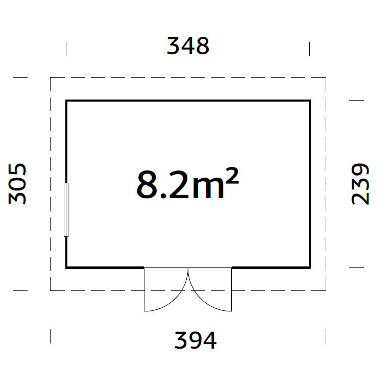 Förråd Palmako Stig 8,4 m2 (inv. 8,2 m2)