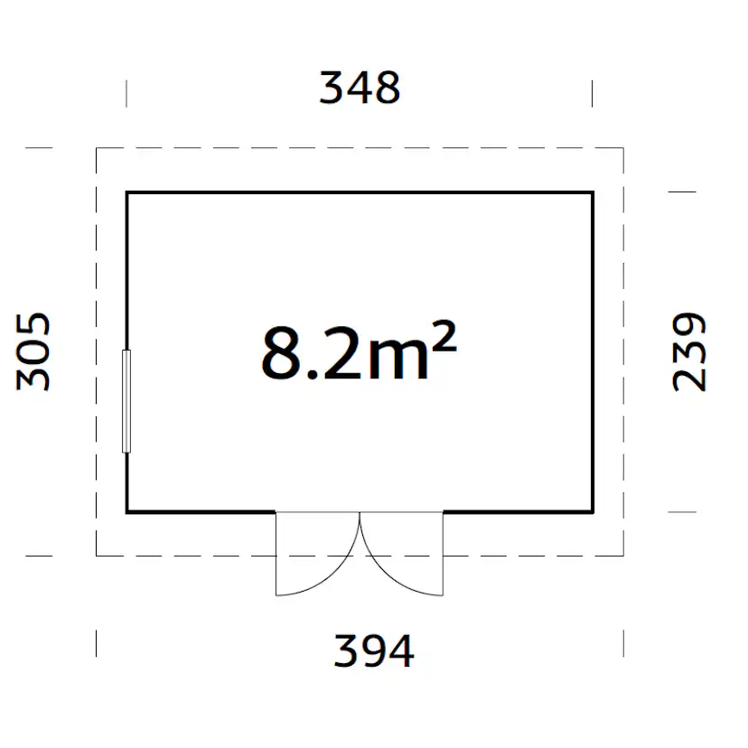 Förråd Palmako Stig 8,4 m2 (inv. 8,2 m2)