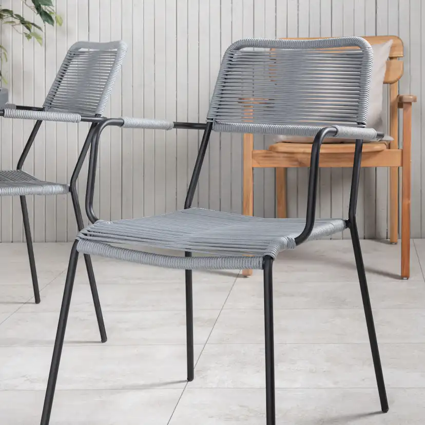Matgrupp Utomhus Venture Home Pincy med 6 Leon Trädgårdsstolar