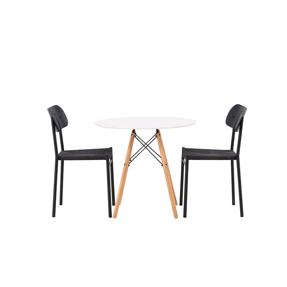 Matgrupp Venture Home Danburi Ø 60 cm med 2 Polly Stolar