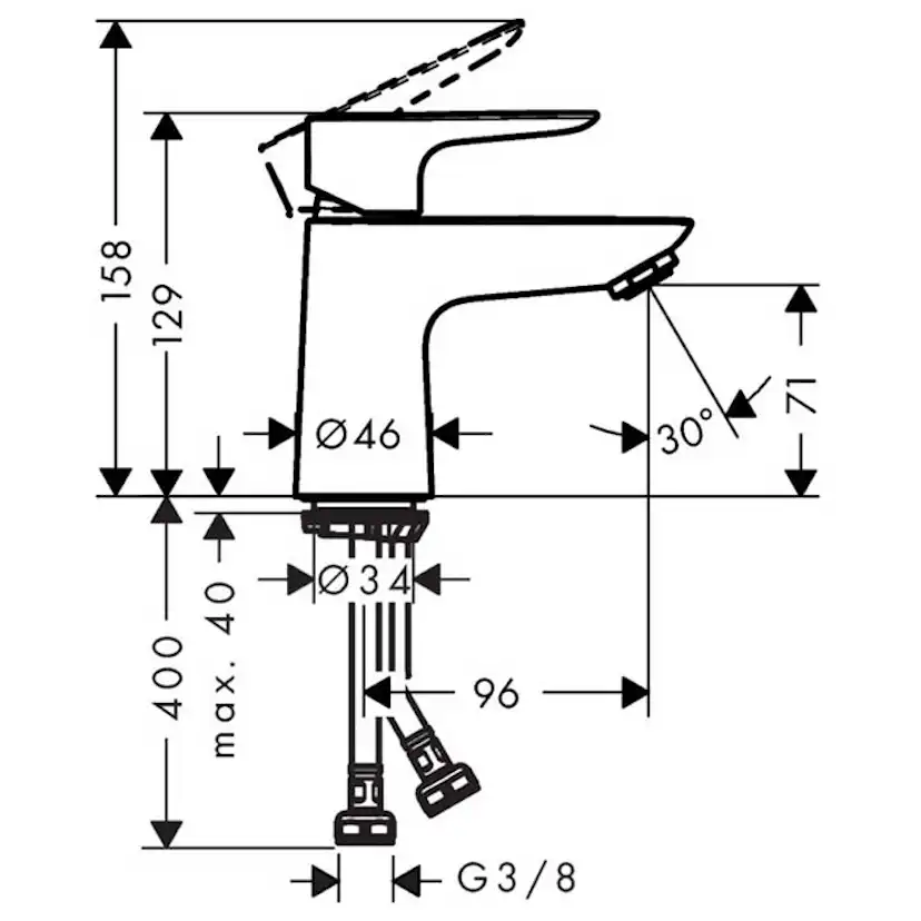 Tvättställsblandare Hansgrohe Talis E 80