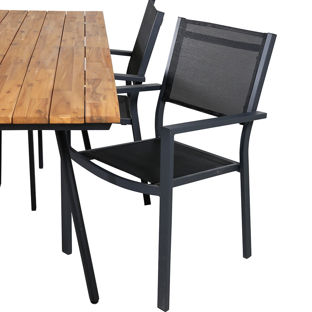 Matgrupp Venture Home Chane med 4 Curz Stapelbara Matstolar