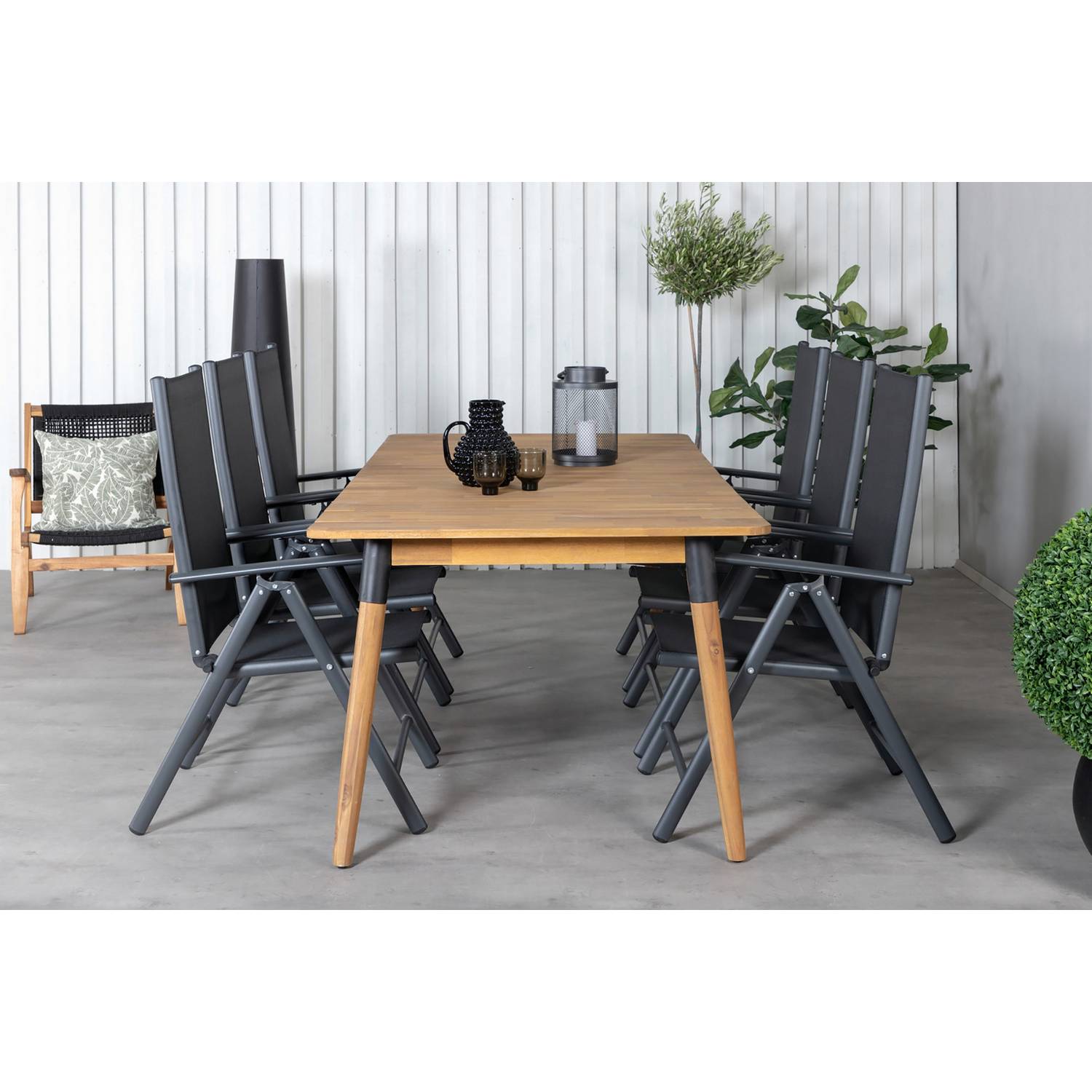 Matgrupp Venture Home Julian Matgrupp Utomhus 210cm med 6 Break Positionsstolar