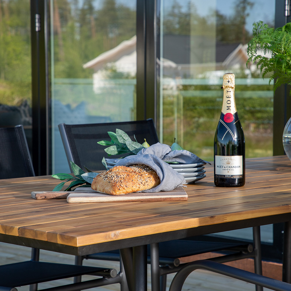 Matgrupp Venture Home Chane med 6 Samba Stapelbara Matstolar