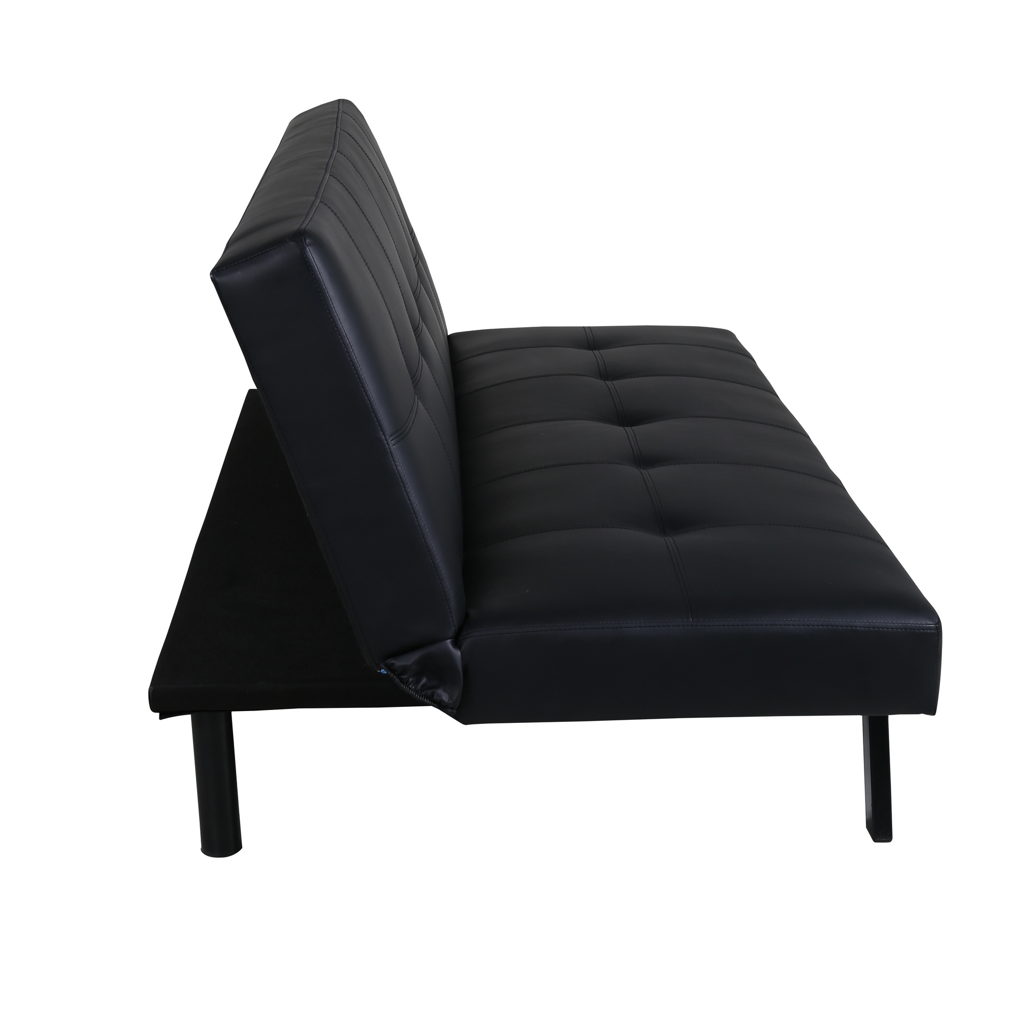 Bäddsoffa Venture Home Bodil Svart Konstläder 2-sitssoffa 180x80x55 cm 1 Sovplats