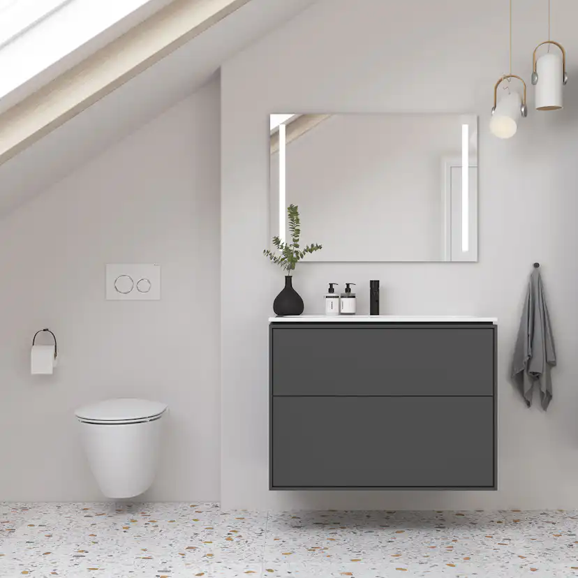 Tvättställsskåp Ifö Sense Art Smal Design 90 med 2 Lådor