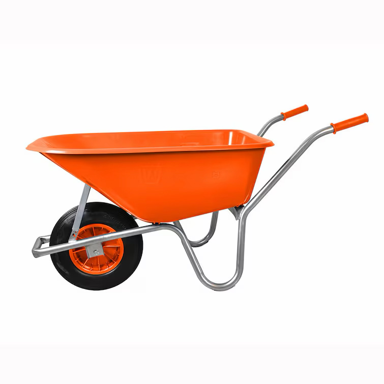 Skottkärra Willab 100 liter orange luftgummihjul