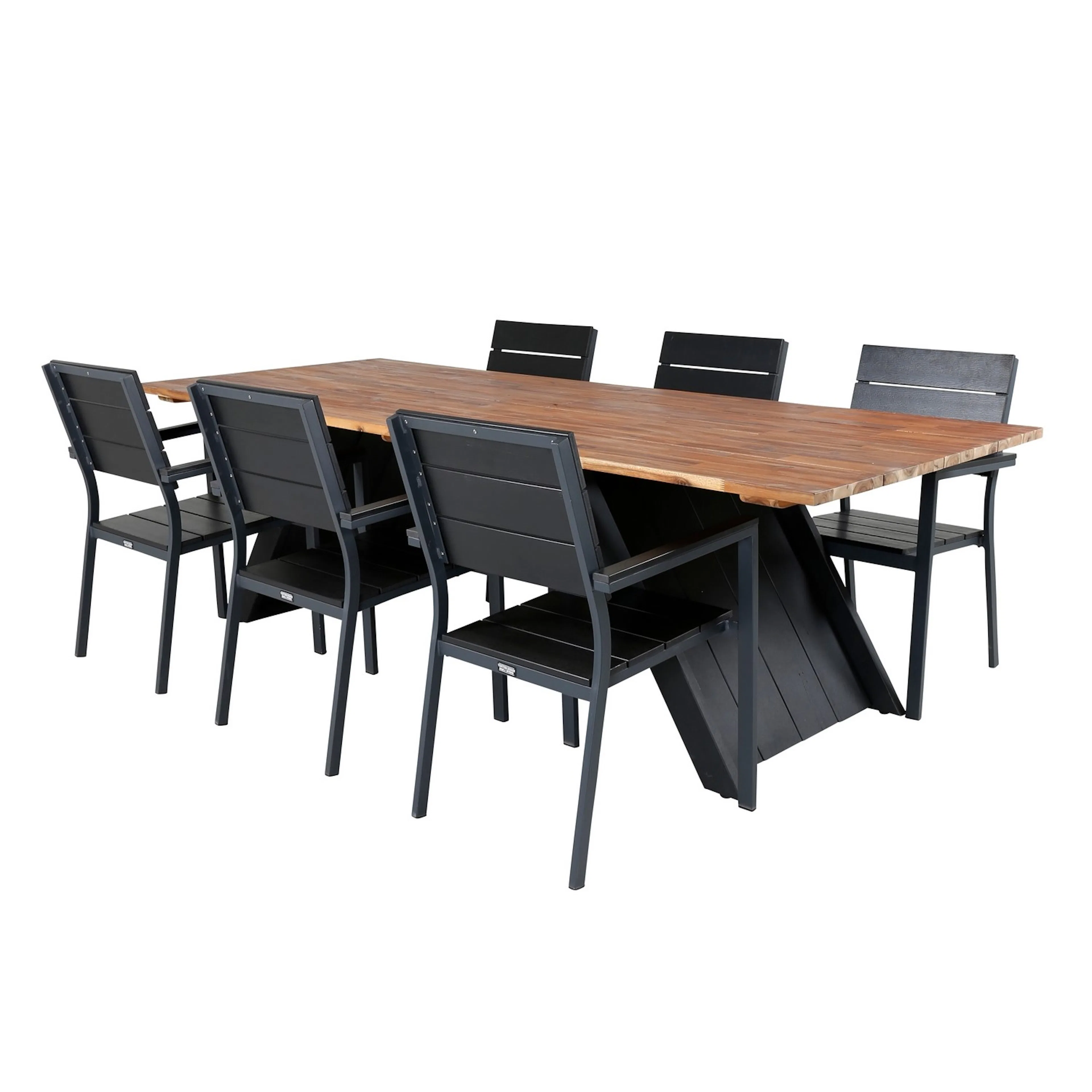 Matgrupp Venture Home Doni med 6 Lede Stapelbara Matstolar