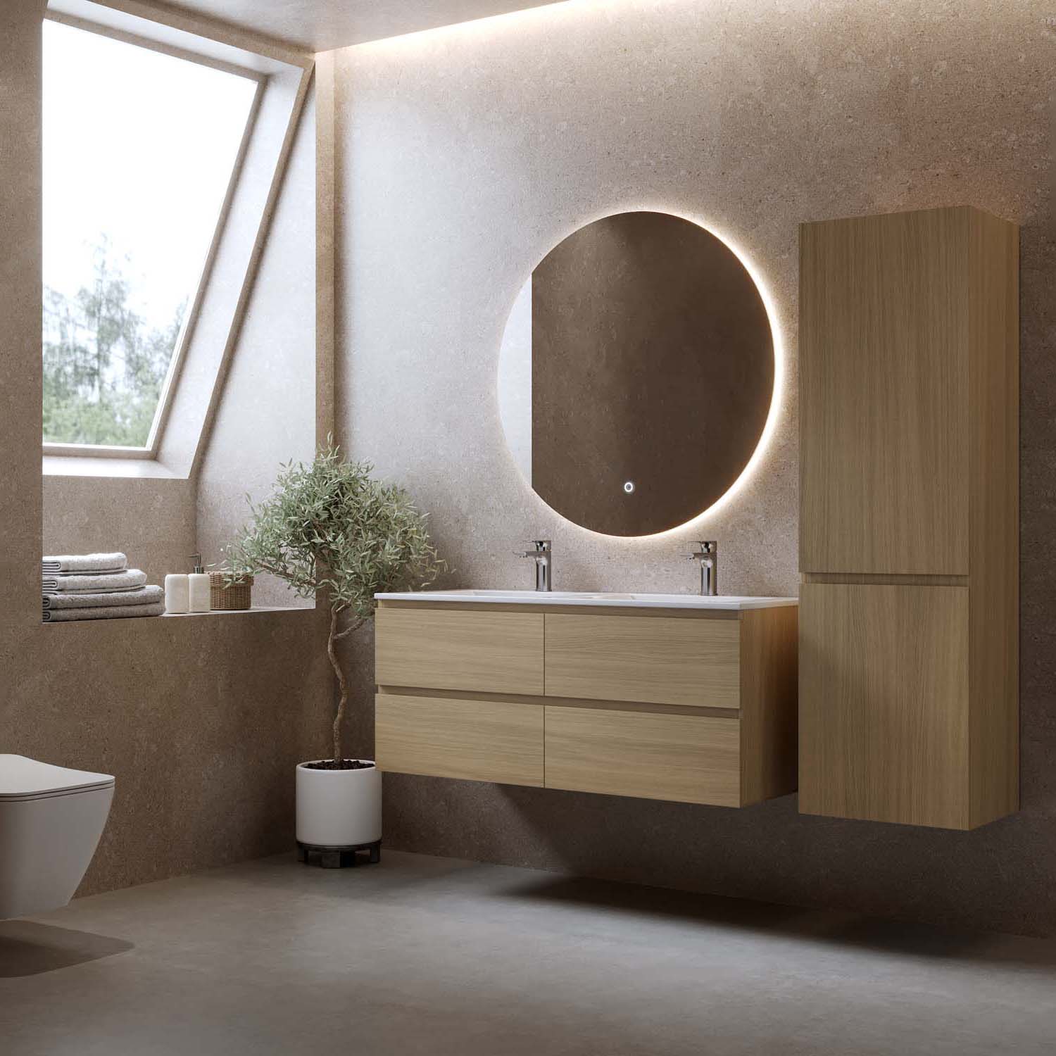 Tvättställsskåp Bathlife Eufori Ljus Ek
