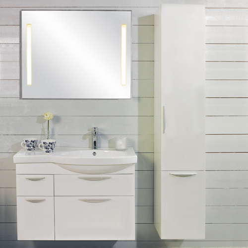 Möbelpaket Noro Ocean 900 Höger Vit Matt Spegel Effect