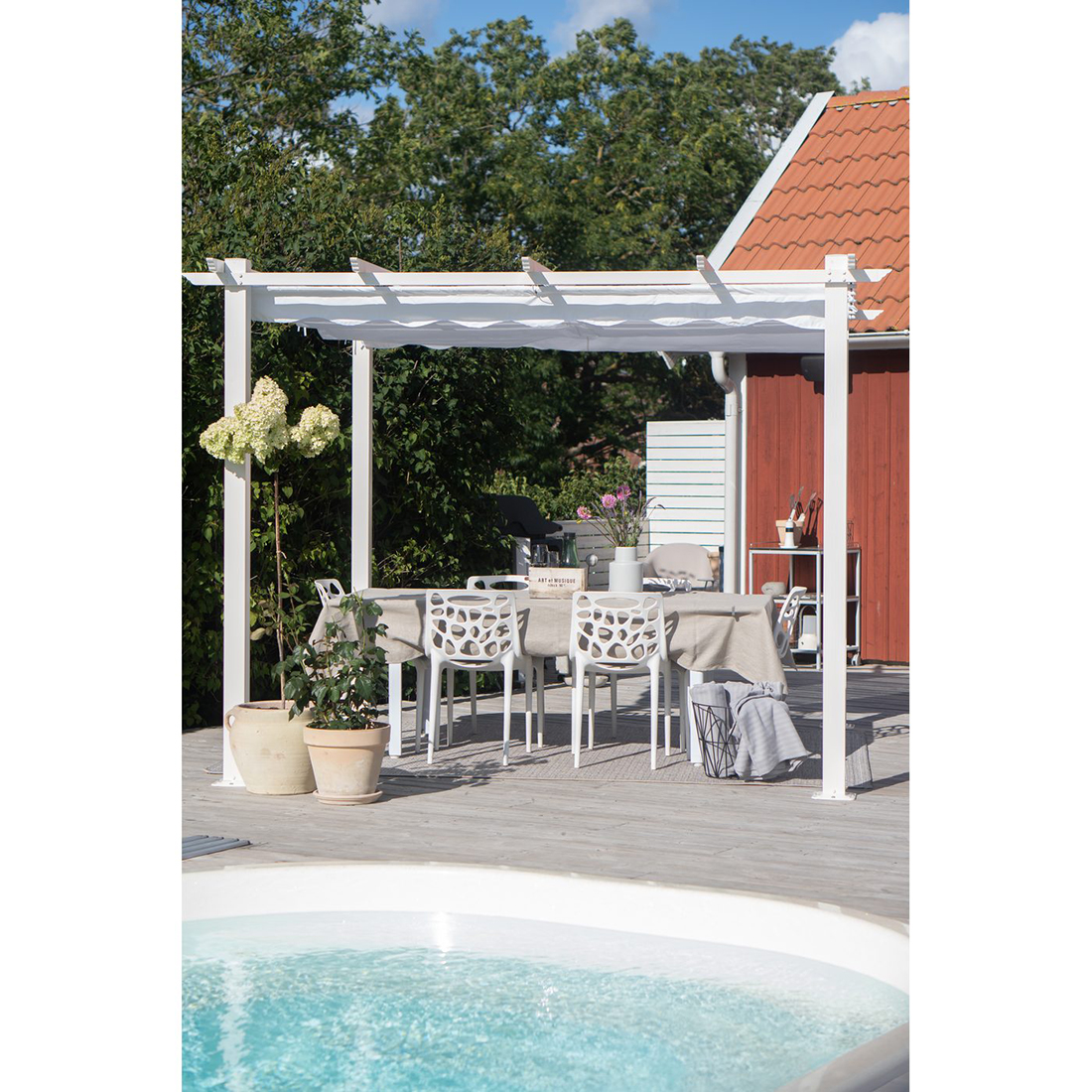 Pergola 3x3 m Vit Vit/Vit