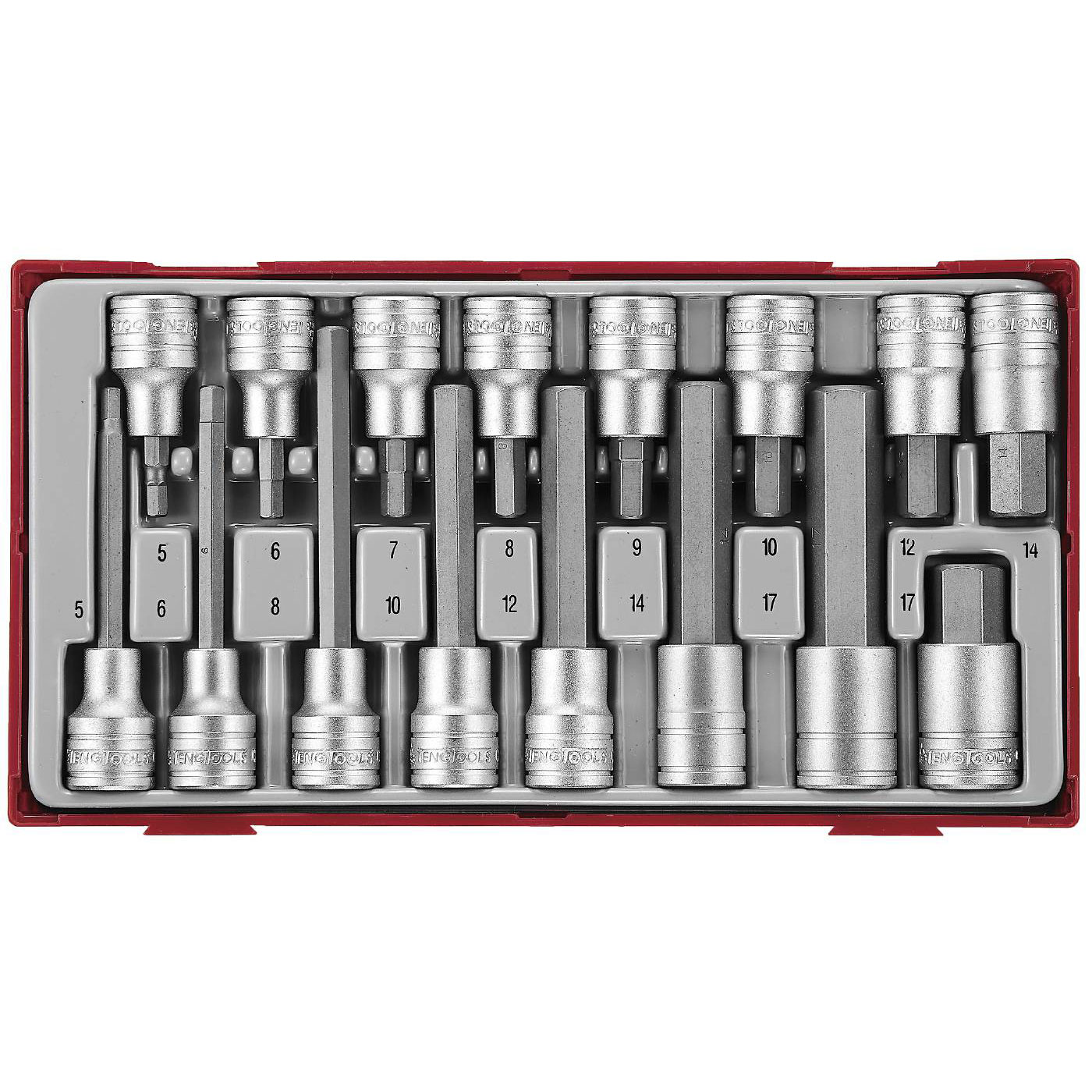 Insex hylsbitssats 16 delar med 1/2 tum fyrkantsfäste Teng Tools TTHEX16