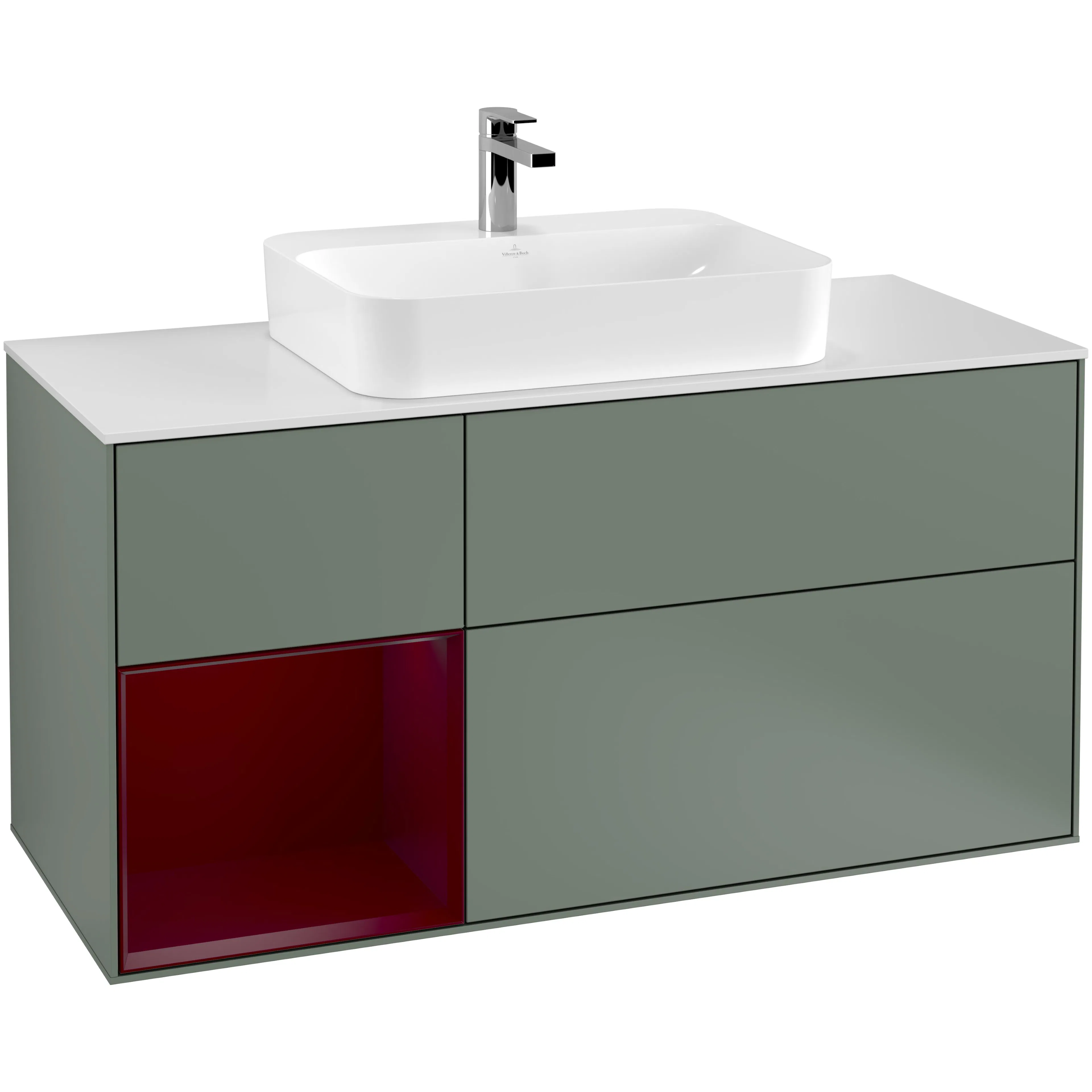 Tvättställsskåp Villeroy & Boch Finion med 3 Lådor Hylla och Bänkskiva för Ytmonterat Tvättställ