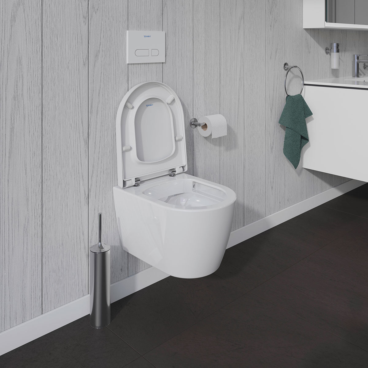 Vägghängd Toalettstol Duravit ME by Starck Rimless 253009 utan Toalettsits