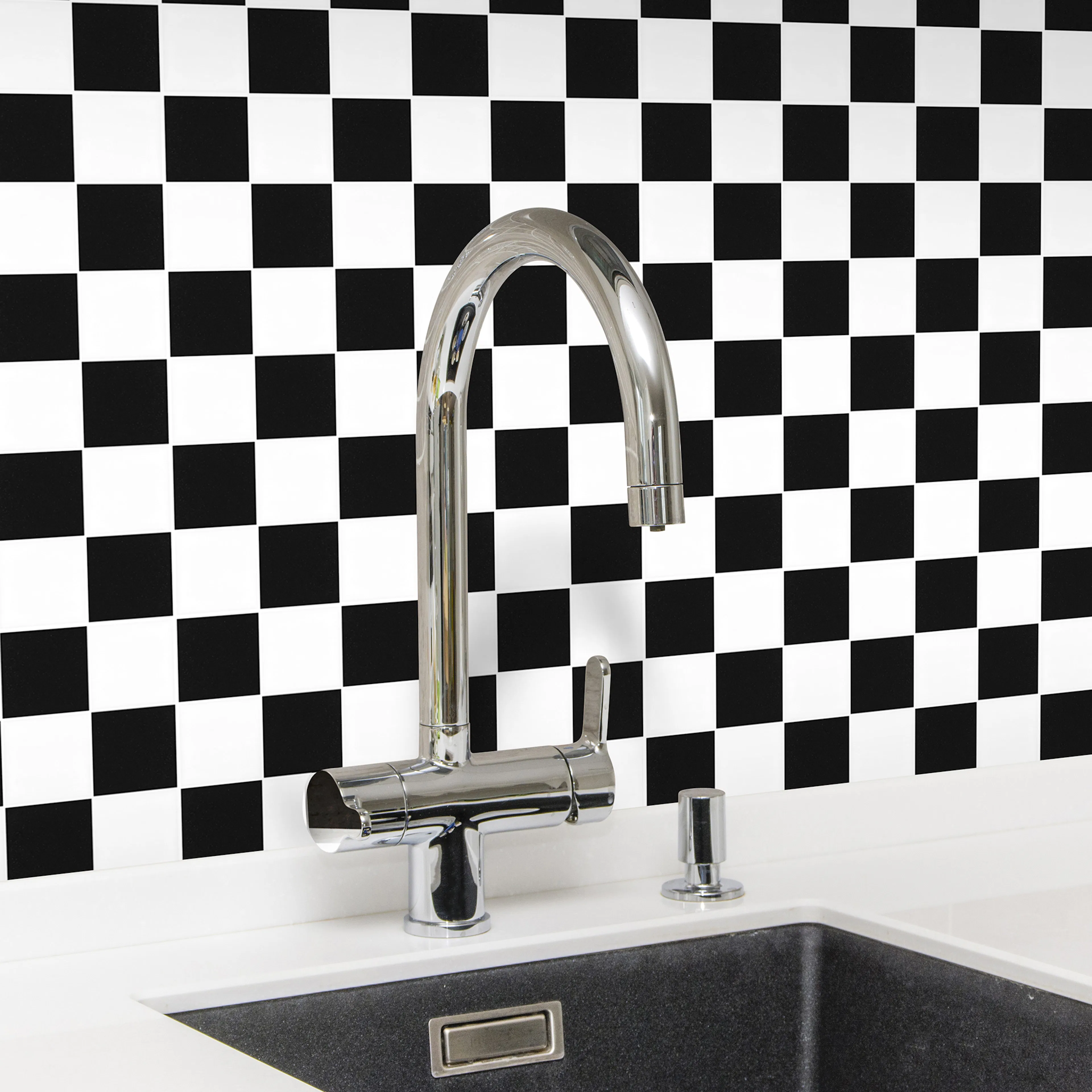 Klinkermosaik Arredo Titan Mix Svart/Vit Matt 5x5 cm