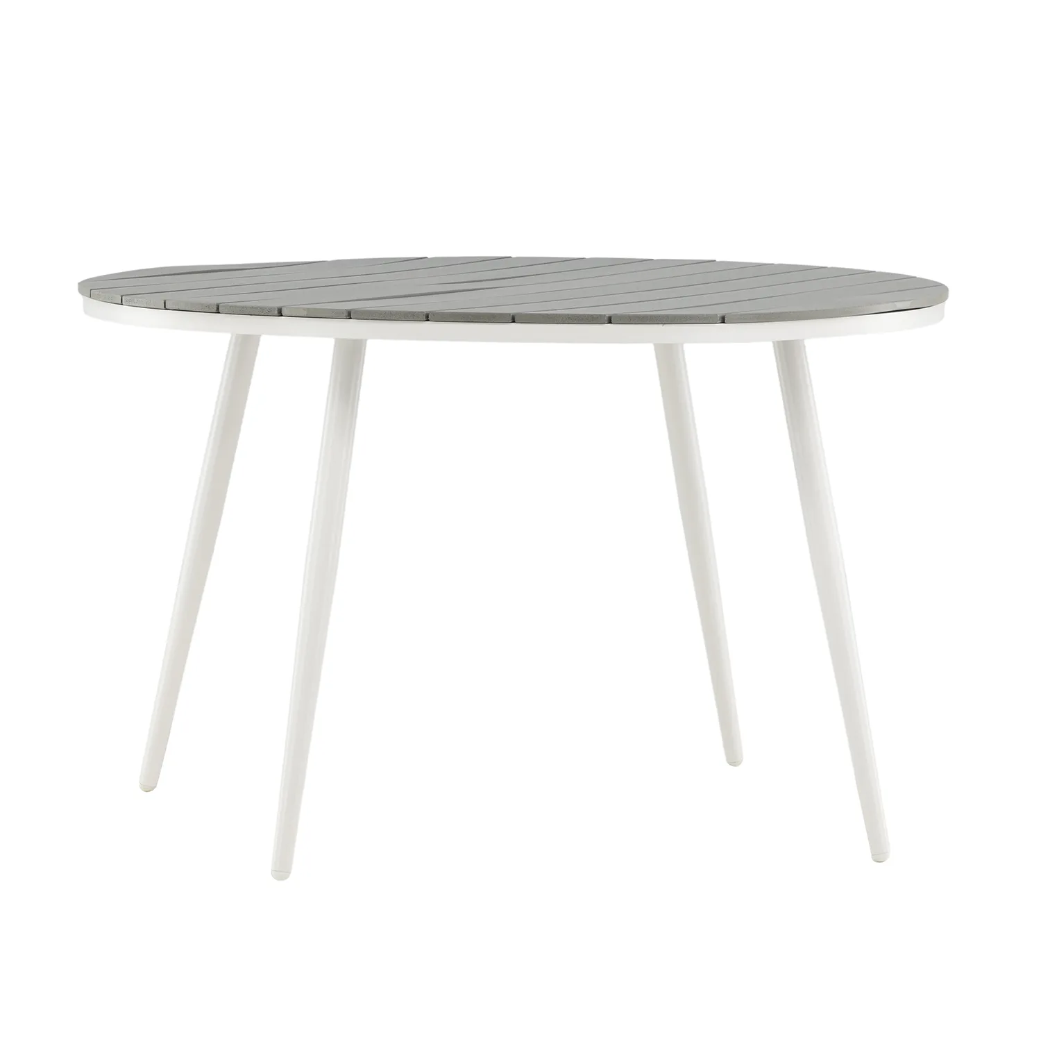 Break - Dining Table Round- White / Grey - Alu / Aintwood - Grå