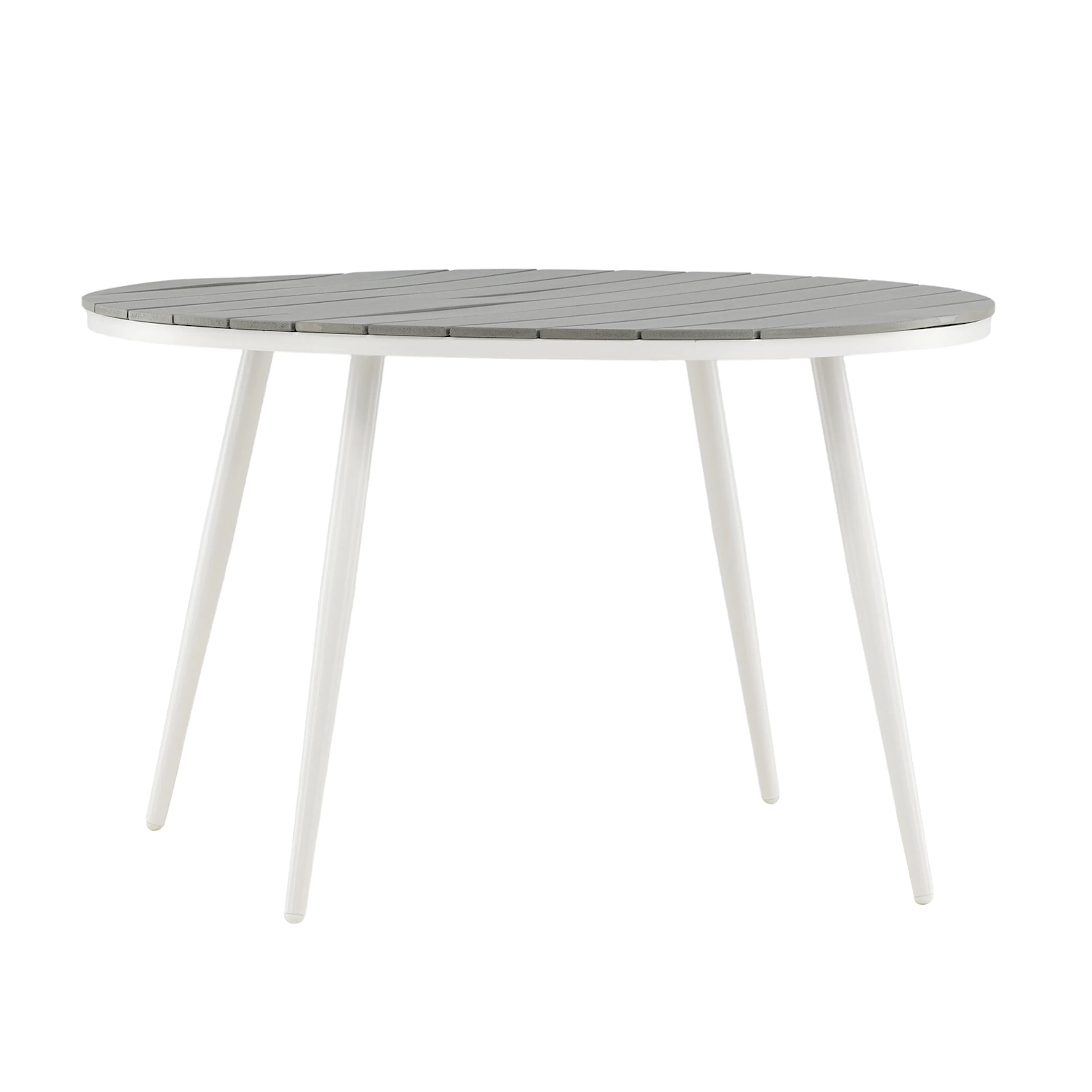 Break - Dining Table Round- White / Grey - Alu / Aintwood - Grå