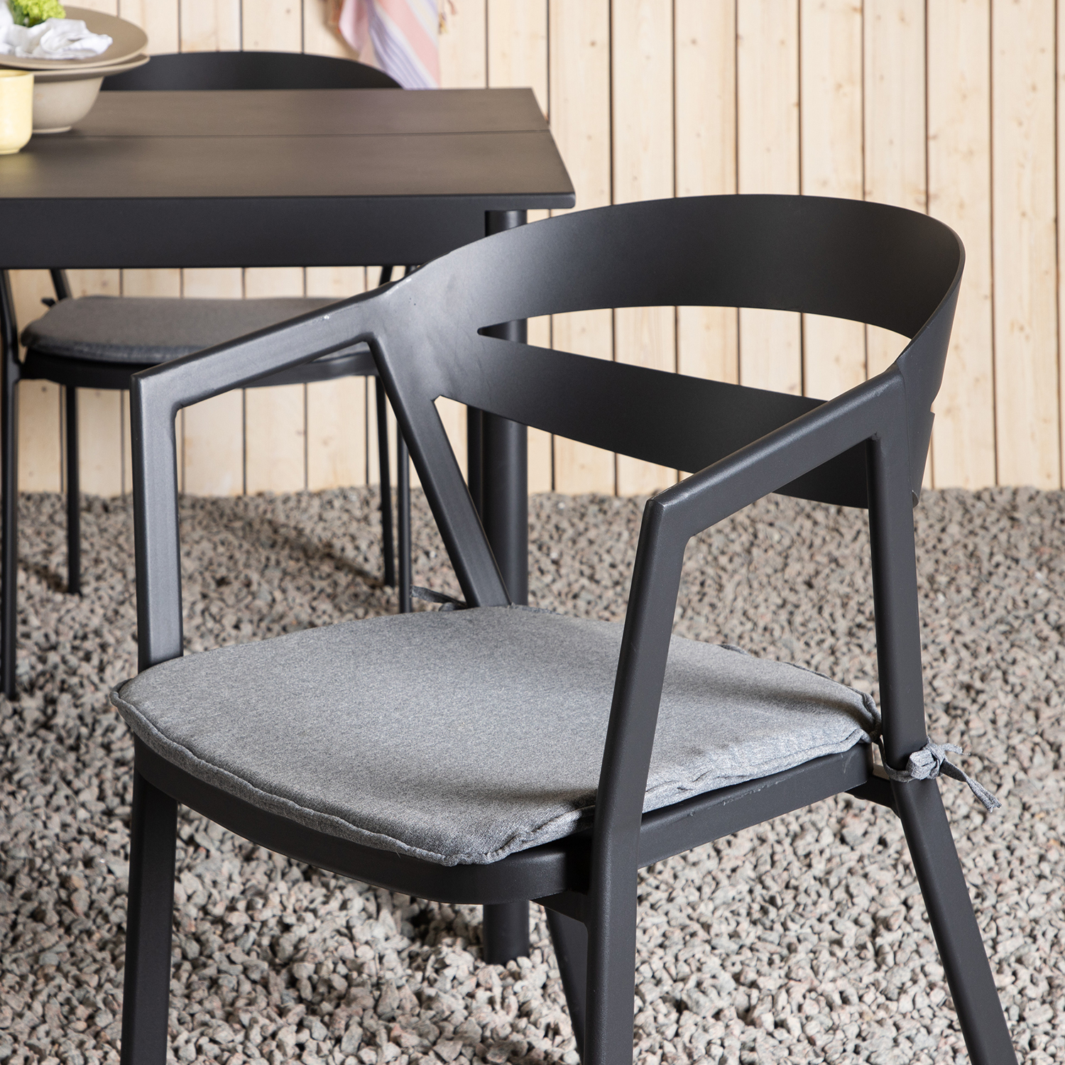 Matgrupp Venture Home Modena 200x100 cm med 6 Slit Stapelstolar