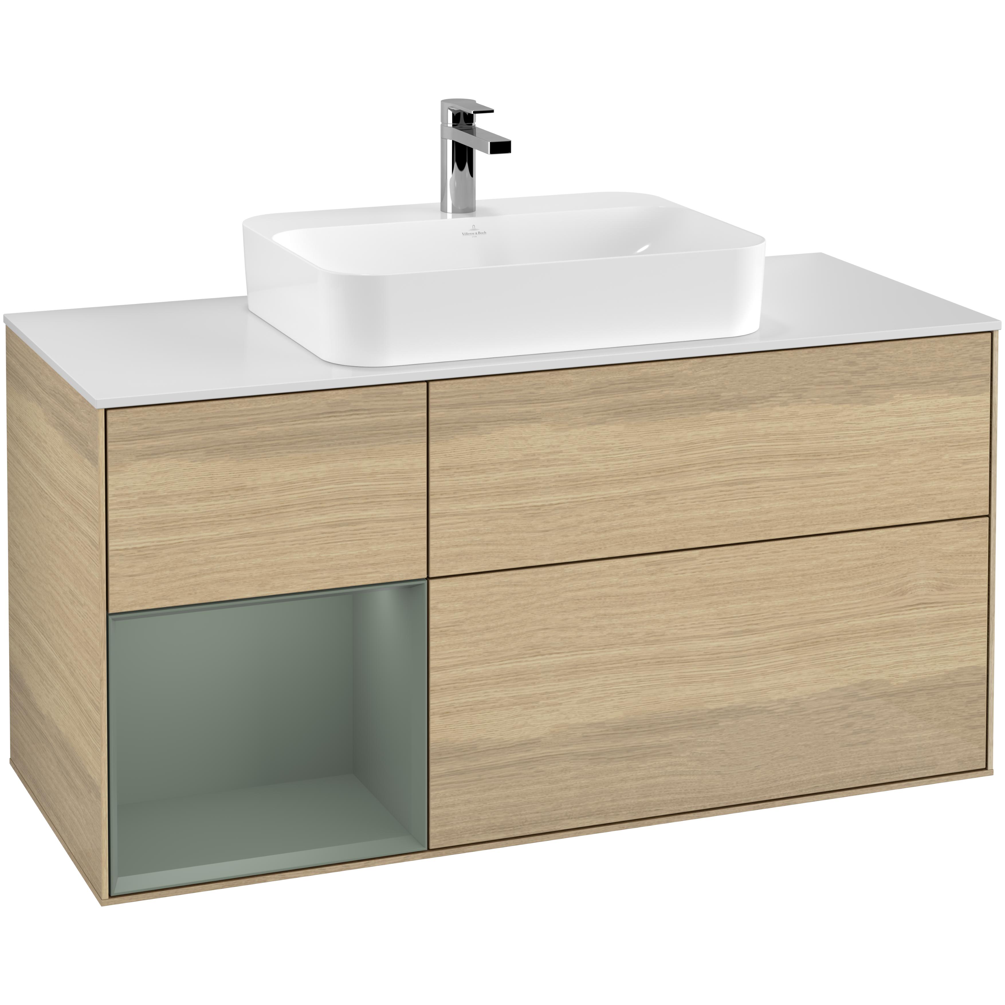 Tvättställsskåp Villeroy & Boch Finion med 3 Lådor Hylla och Bänkskiva för Ytmonterat Tvättställ