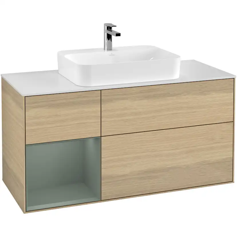Tvättställsskåp Villeroy & Boch Finion med 3 Lådor Hylla och Bänkskiva för Ytmonterat Tvättställ