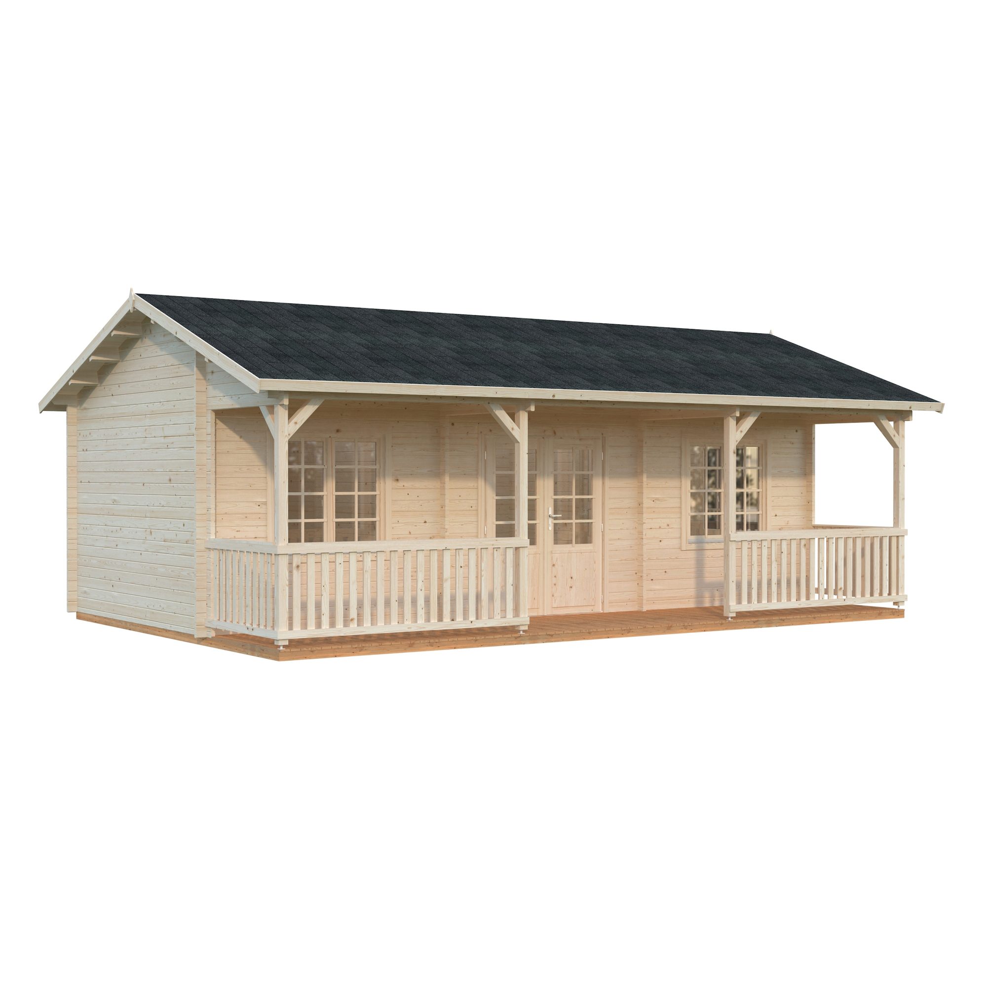 Fritidshus Palmako Sandra 38,6 m² Komplett Stuga med Altan & Sadeltak