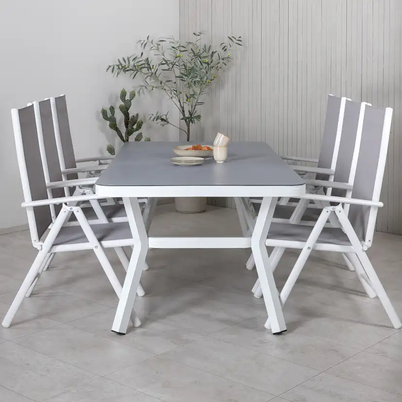 Matgrupp Utomhus Venture Home Virya 160x90 med 6 Break Trädgårdsstolar