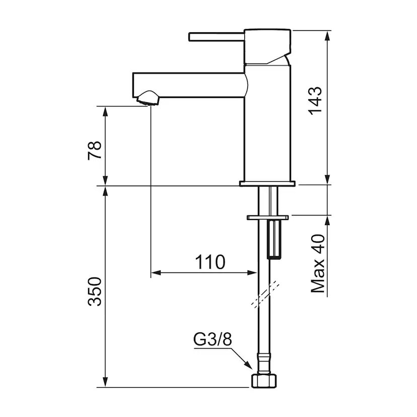 Tvättställsblandare Mora INXX II Sharp Small