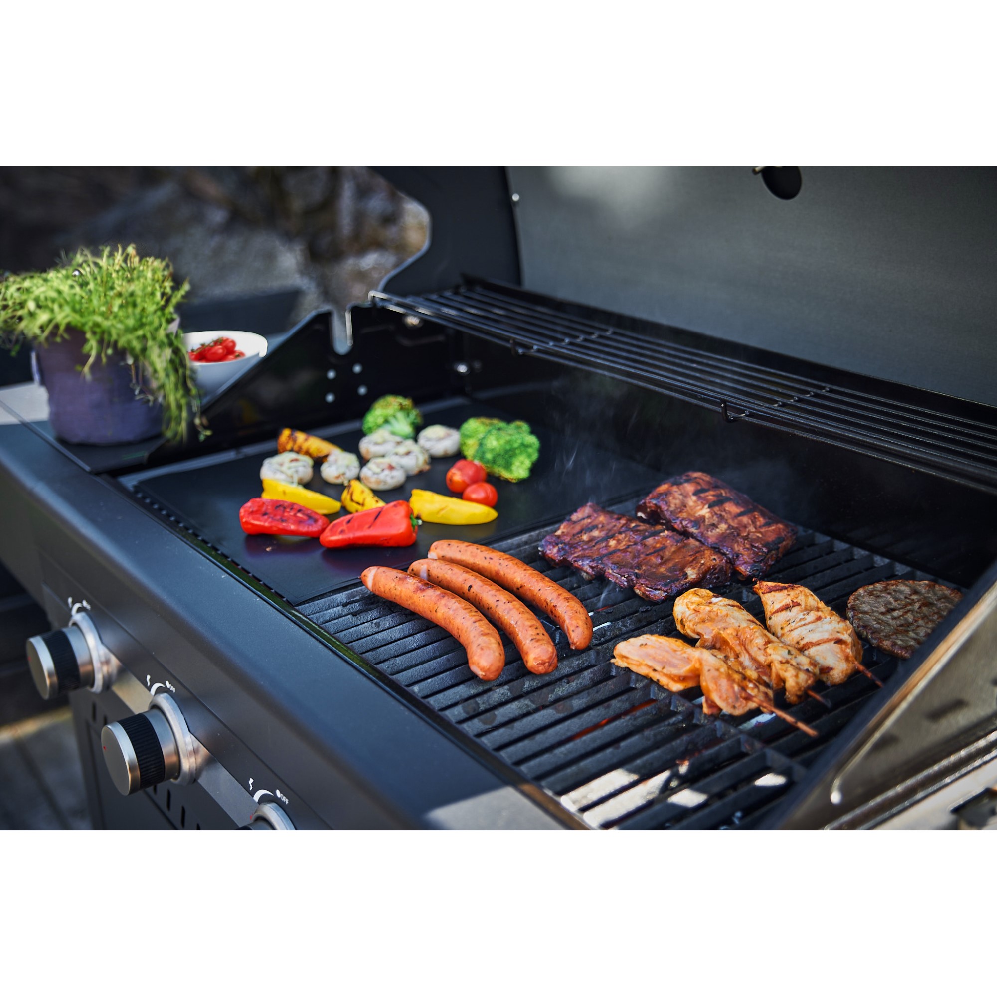 Gasolgrill Sunwind Karn Rostfritt Stål med Gjutgärnsgaller & 4 Brännare