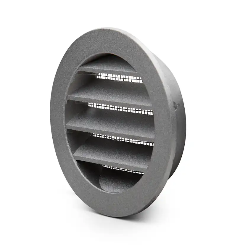 Ytterväggsgaller Fresh Gjuten Aluminium med Insektsnät Rund