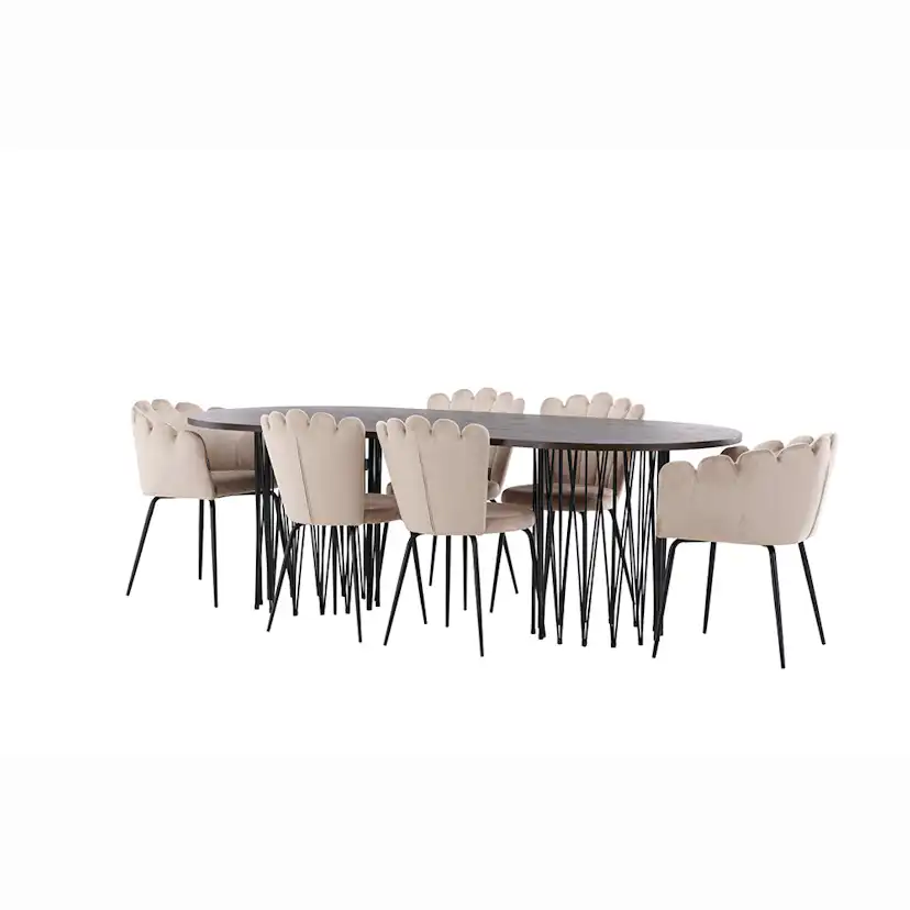 Matgrupp furniture/fashion Stone med 4 Limhamn Light Stolar och 2 Limhamn Stolar