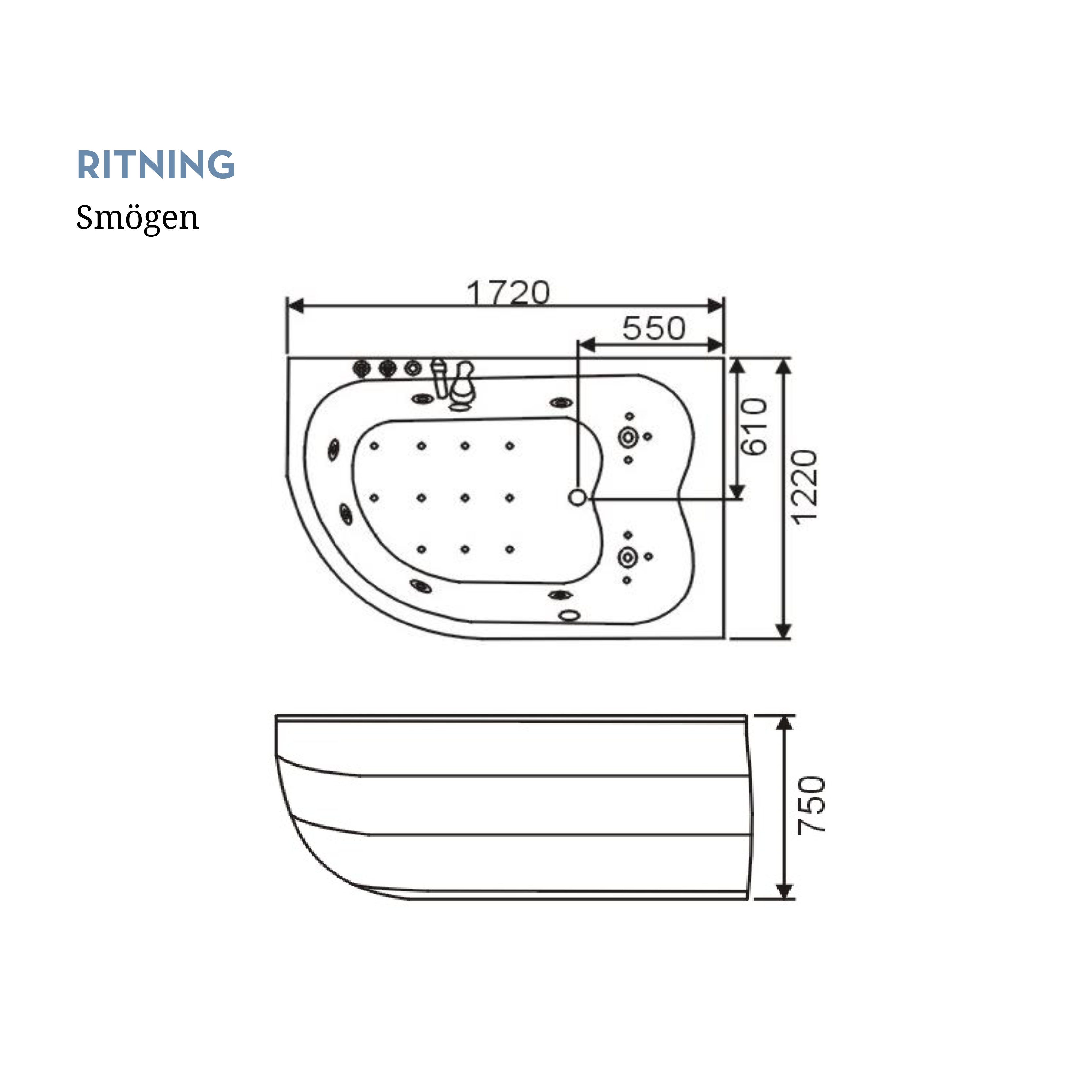 Bubbelbadkar Swebad Smögen