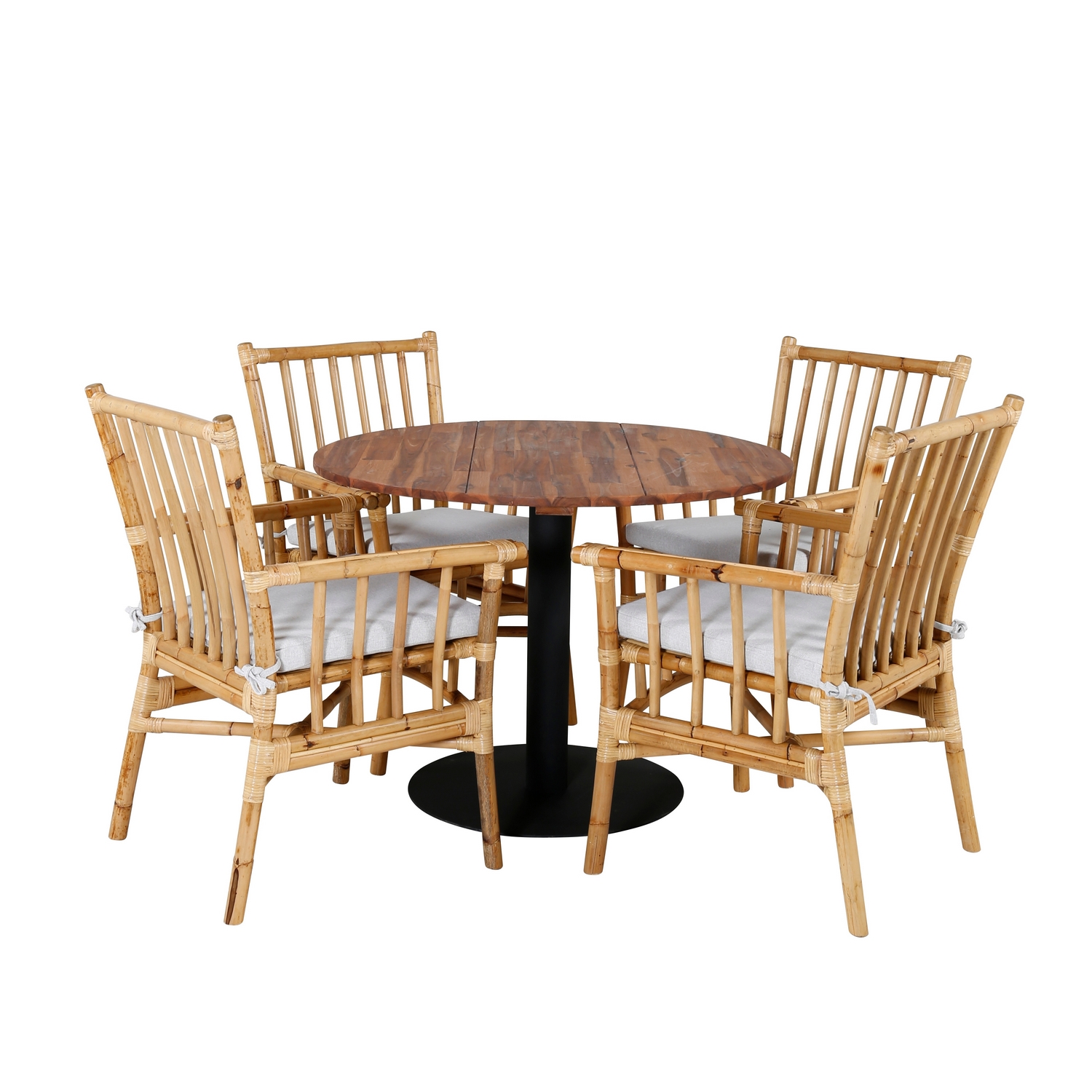 Matgrupp Venture Home Canne med 4 Cave Karmstolar