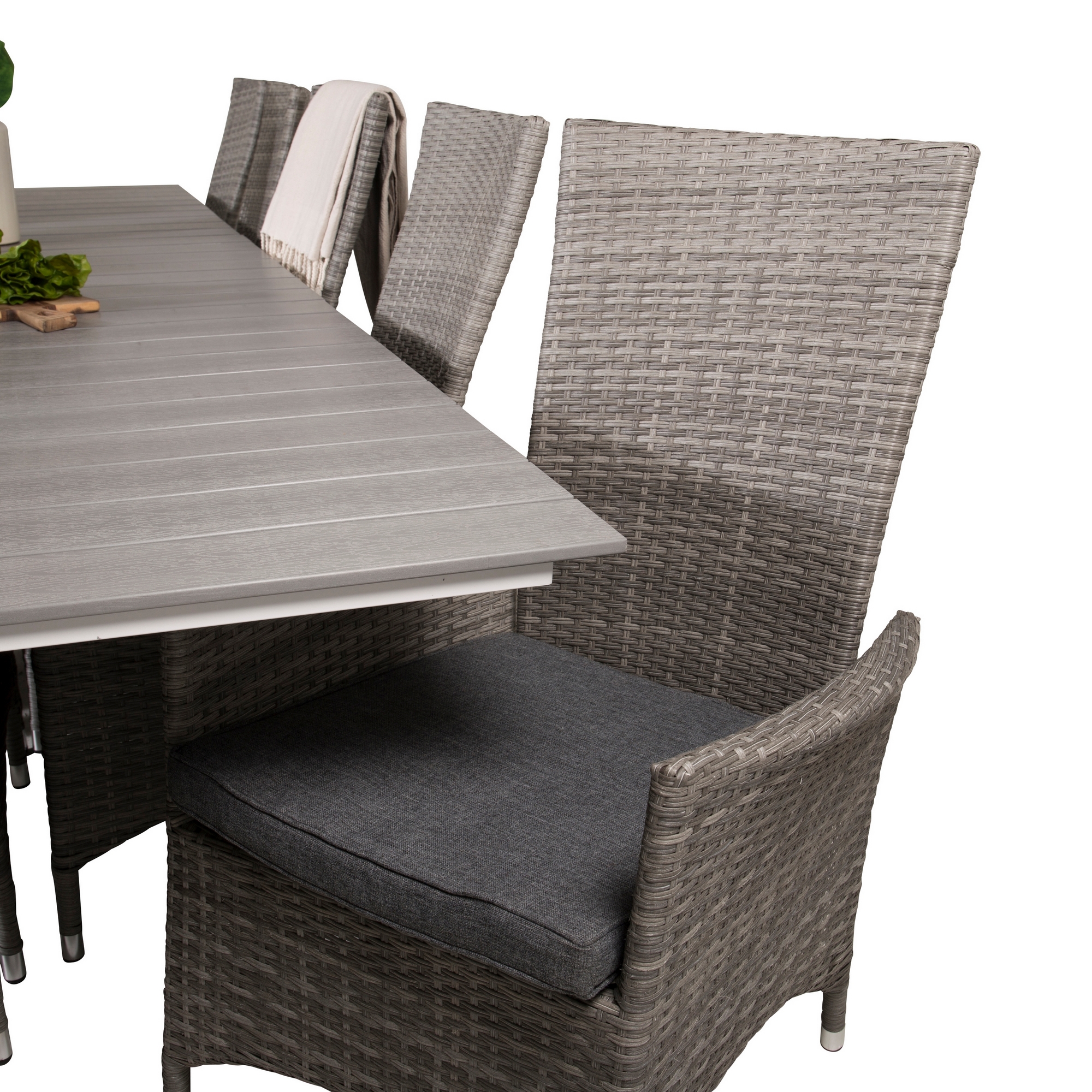 Levels Dining Table 224/324*100 - White Alu / Grey Aintwood Vit/Grå