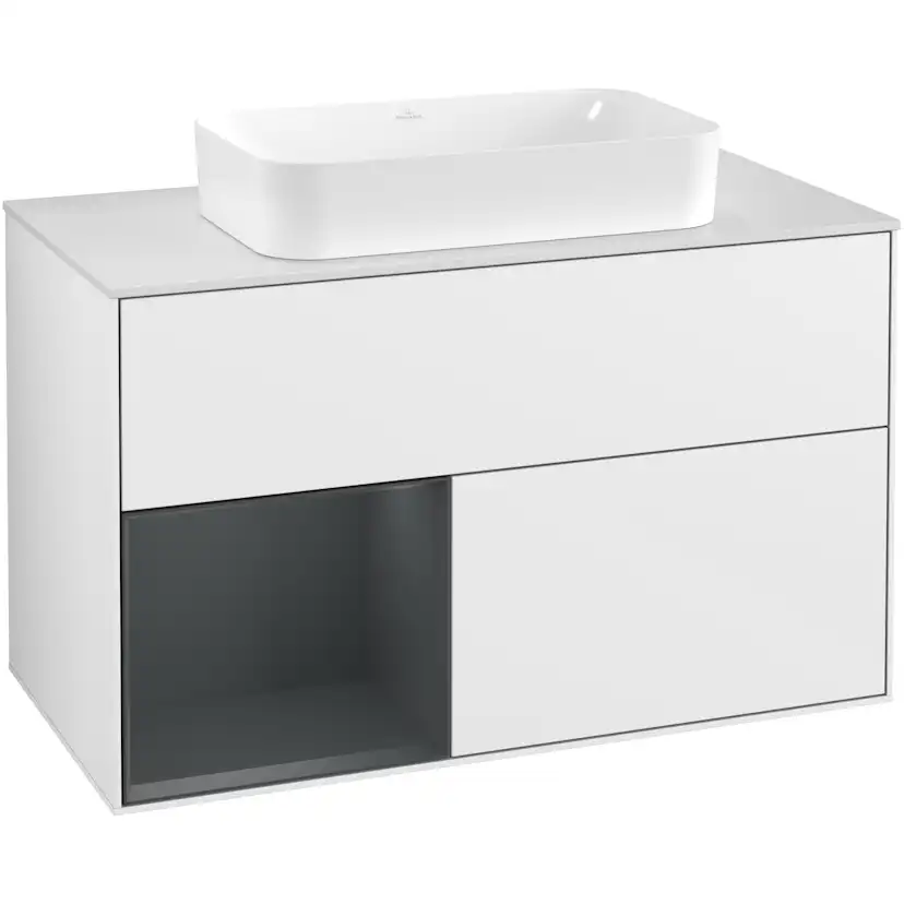 Tvättställsskåp Villeroy & Boch Finion med 2 Lådor Hylla och Bänkskiva för Fristående Tvättställ
