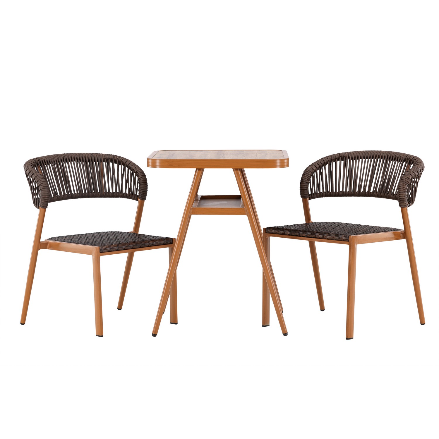 Caféset Venture Home Amadora Trädgårdsgrupp i Brun Aluminium