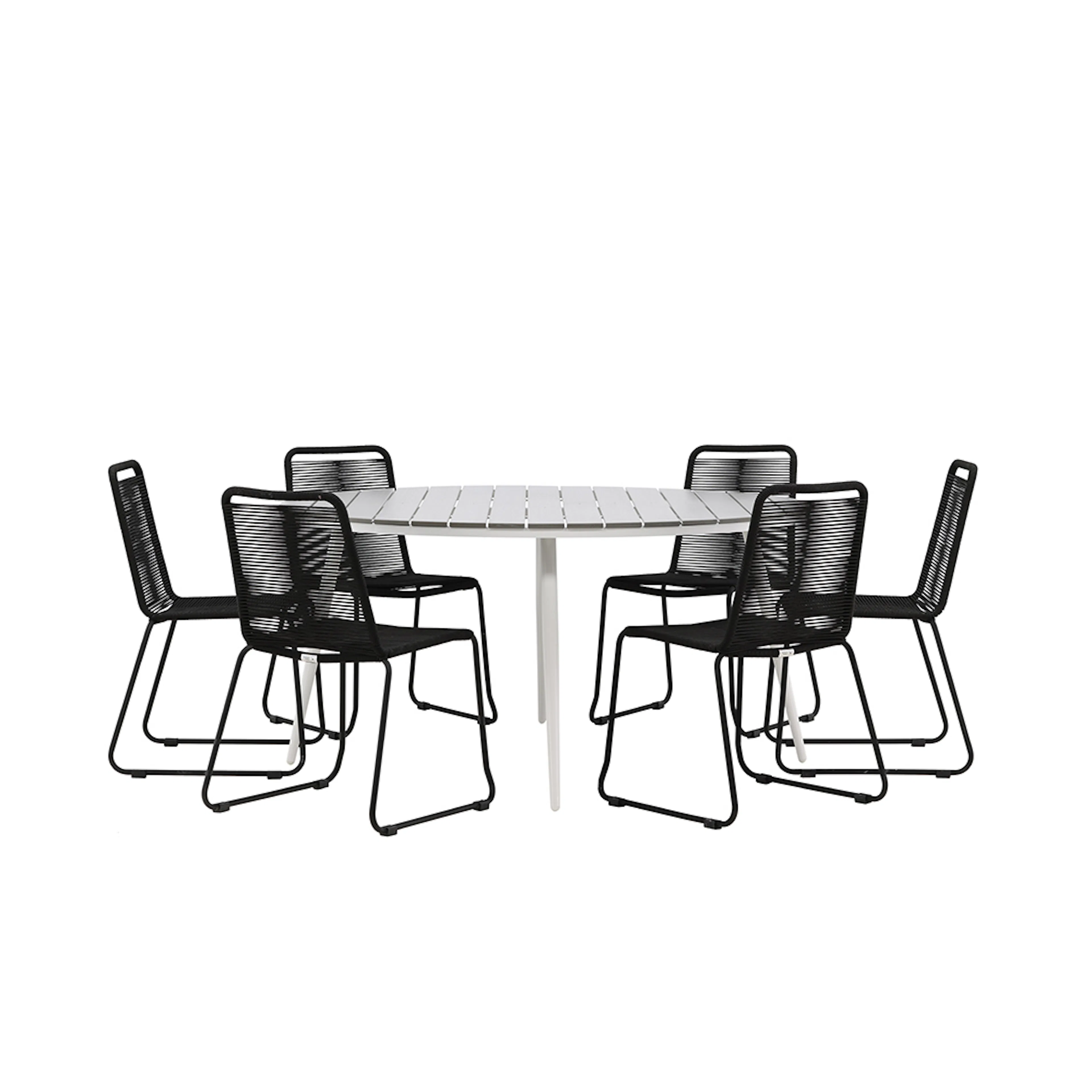 Matgrupp Venture Home Break Ø150 cm med 6 Lindos Stolar