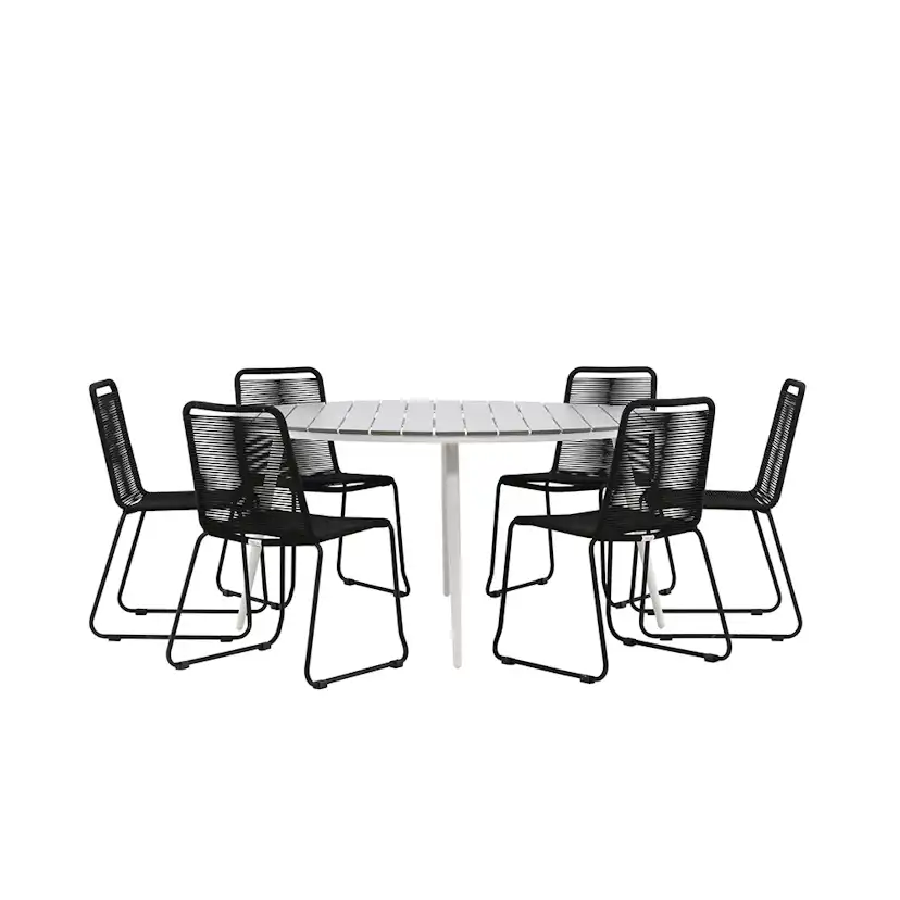 Matgrupp Utomhus Venture Home Break Ø150 cm med 6 Lindos Trädgårdsstolar