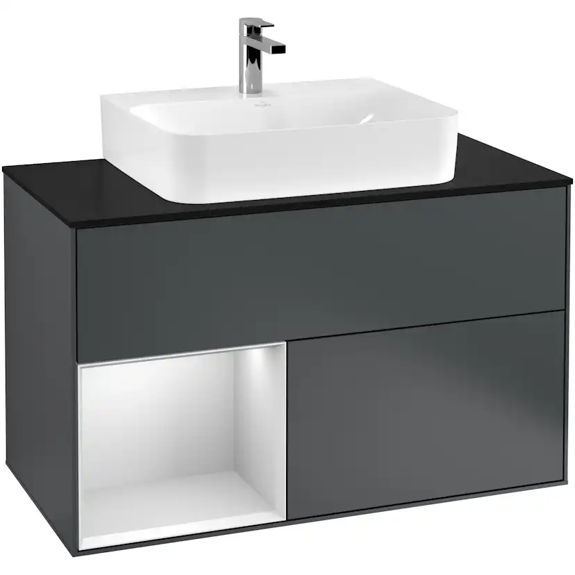 Tvättställsskåp Villeroy & Boch Finion med 2 Lådor Hylla och Bänkskiva för Centrerat Tvättställ