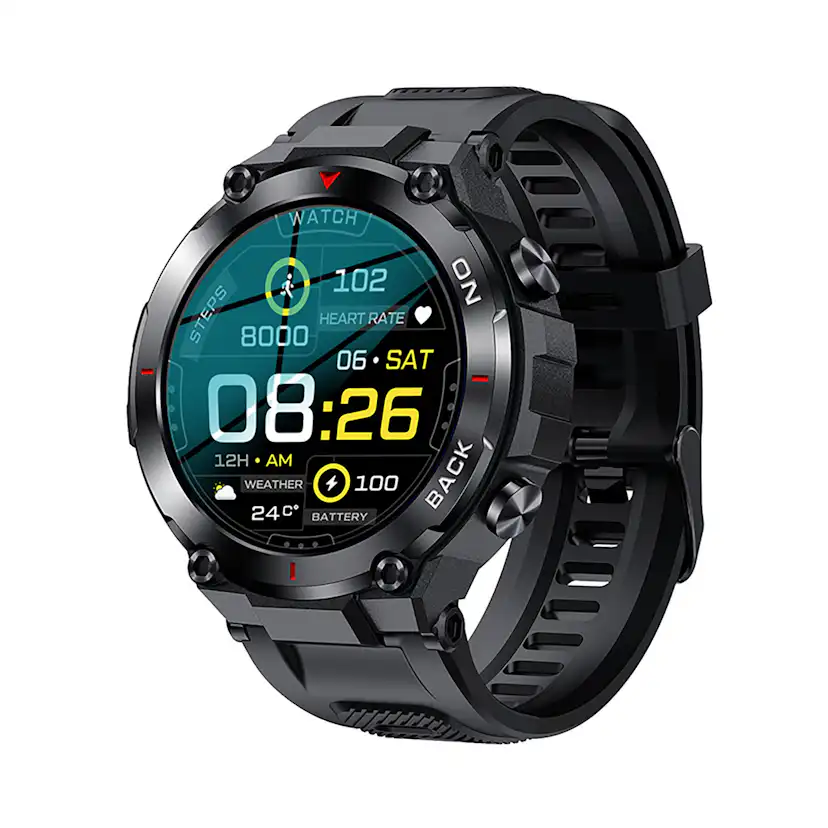 Smartwatch Kuura Sport S5 GPS V3 Svart Löparklocka med Pulsmätare
