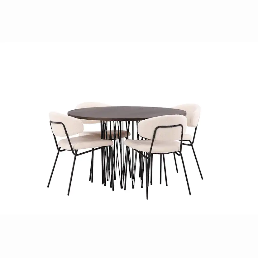 Matgrupp furniture/fashion Stone med 4 Chico Stolar Runt