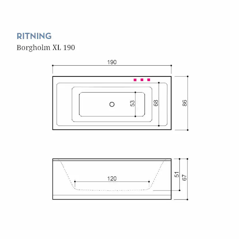 Bubbelbadkar Swebad Borgholm XL