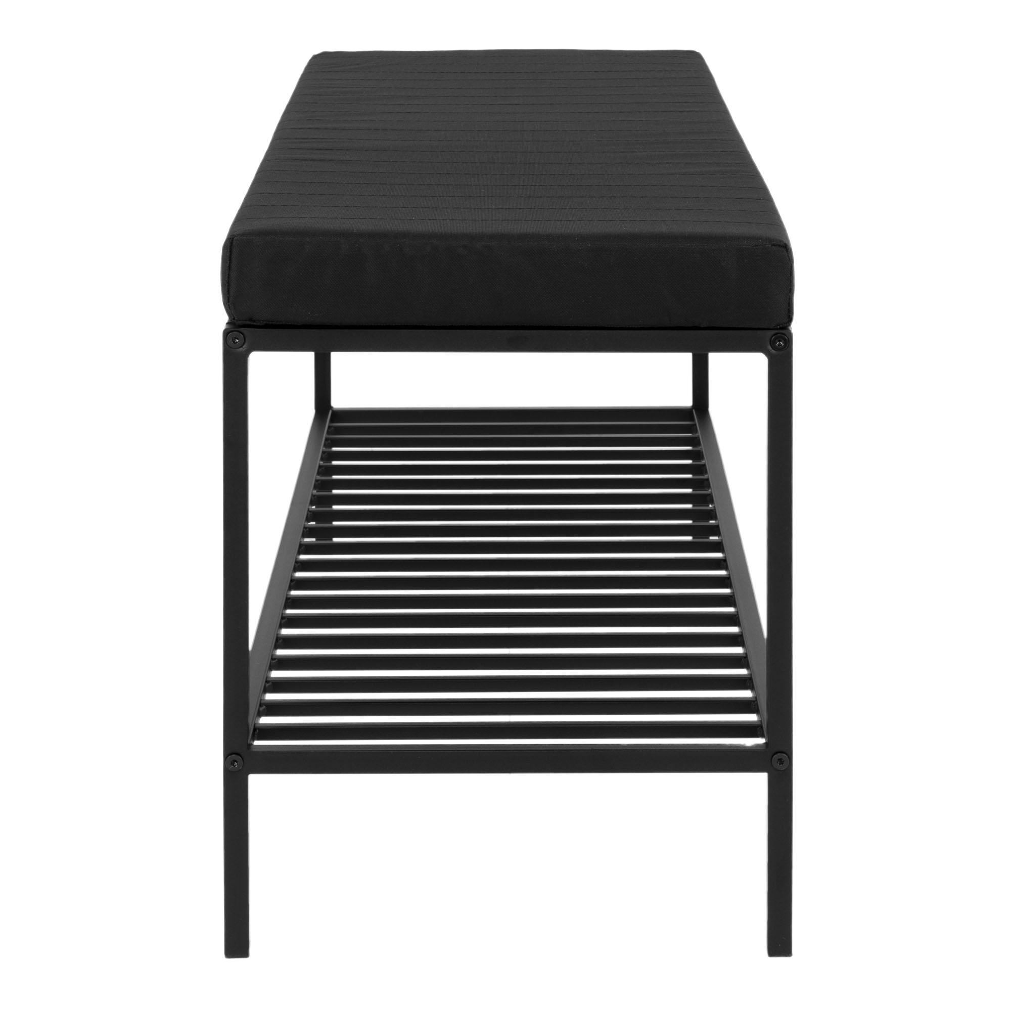 Sittbänk House Nordic Vita Svart Rektangulär Bänk med Hylla 100cm