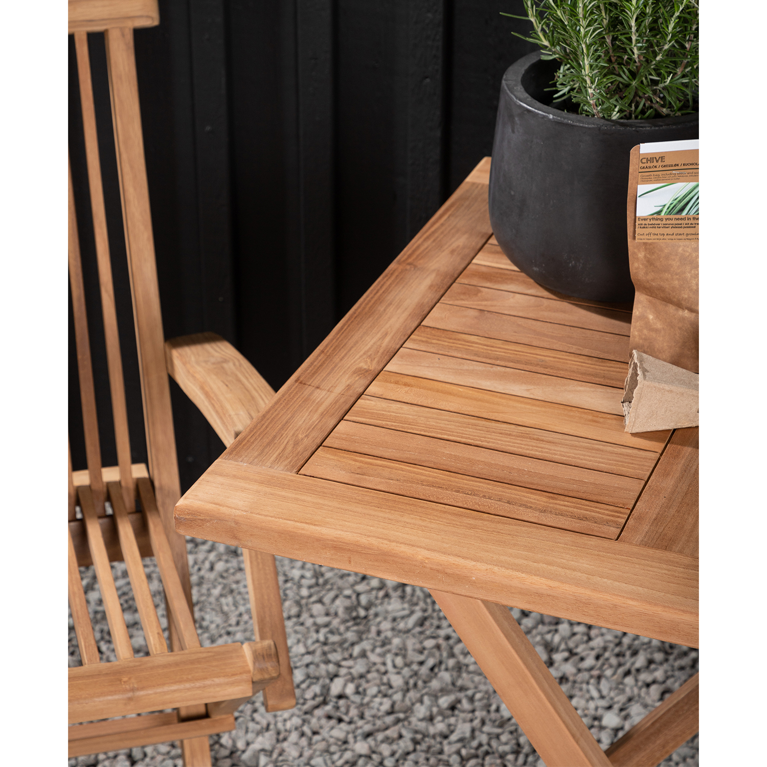 Cafébord Venture Home Kenya 70x70cm, Hopfällbart Träbord i Teak till Uteplatsen