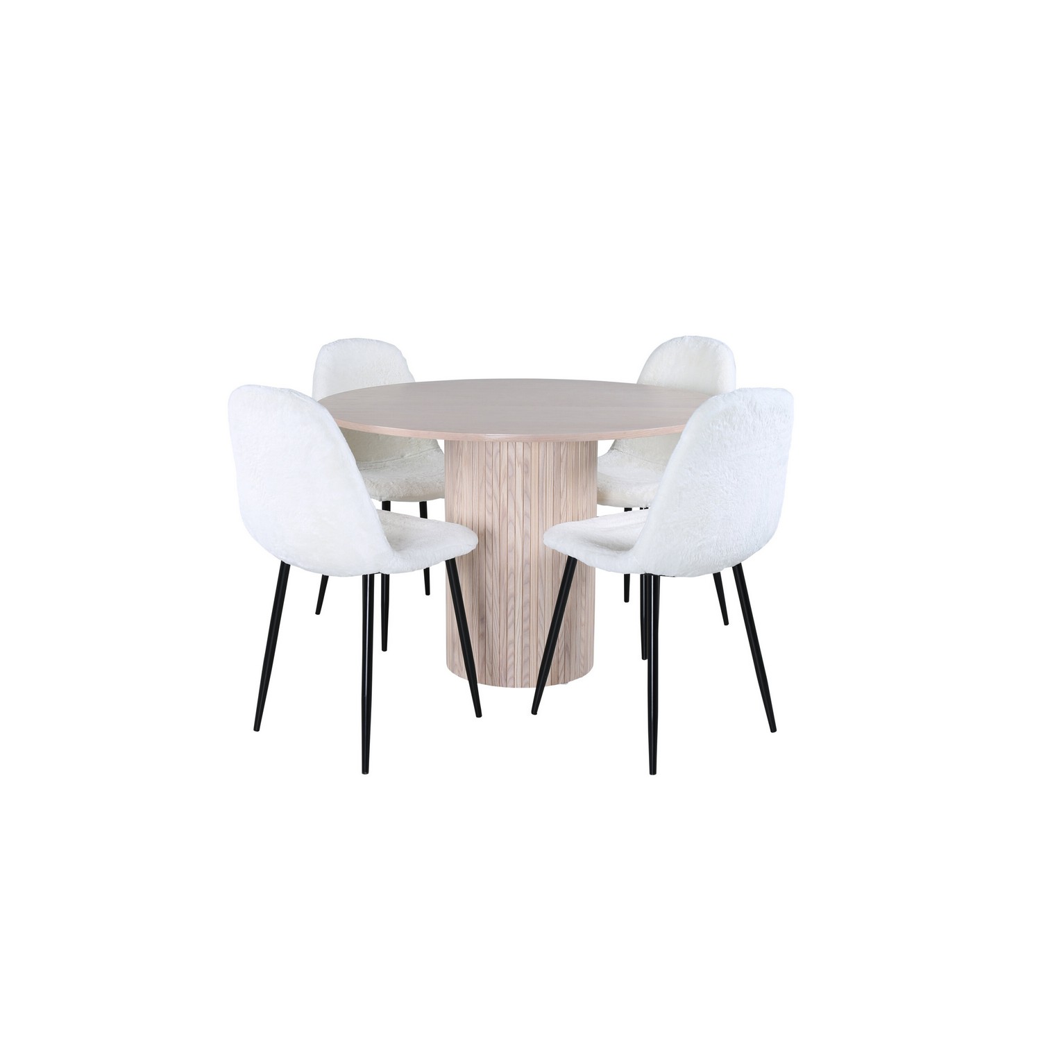 Matgrupp Venture Home Bianca Rund med 4 Pobbie Stolar