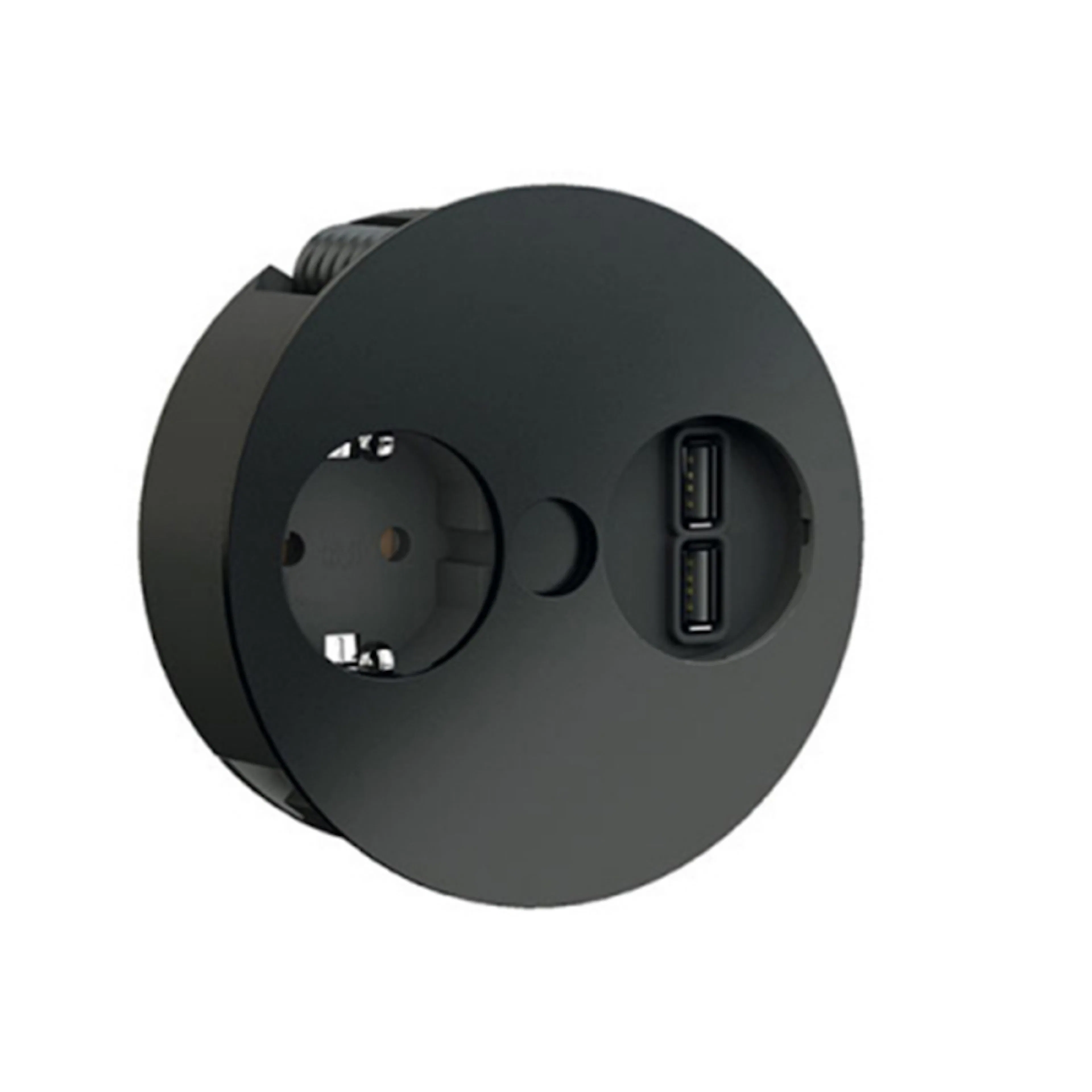 Vägguttag Beslag Design Twist 230V + 2xUSB