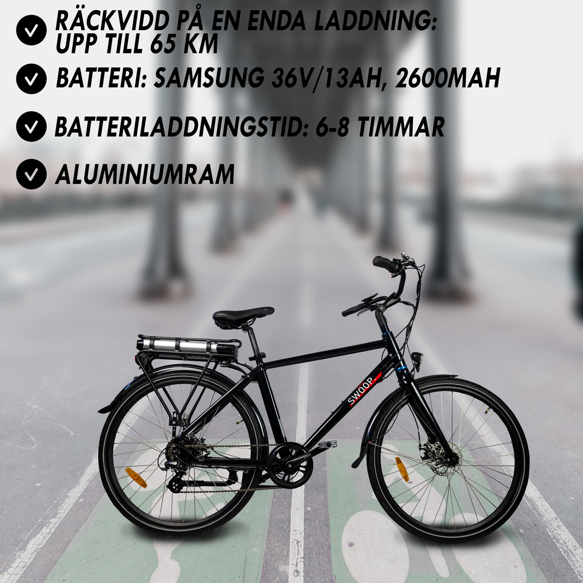 Elcykel Swoop City, herr 28"